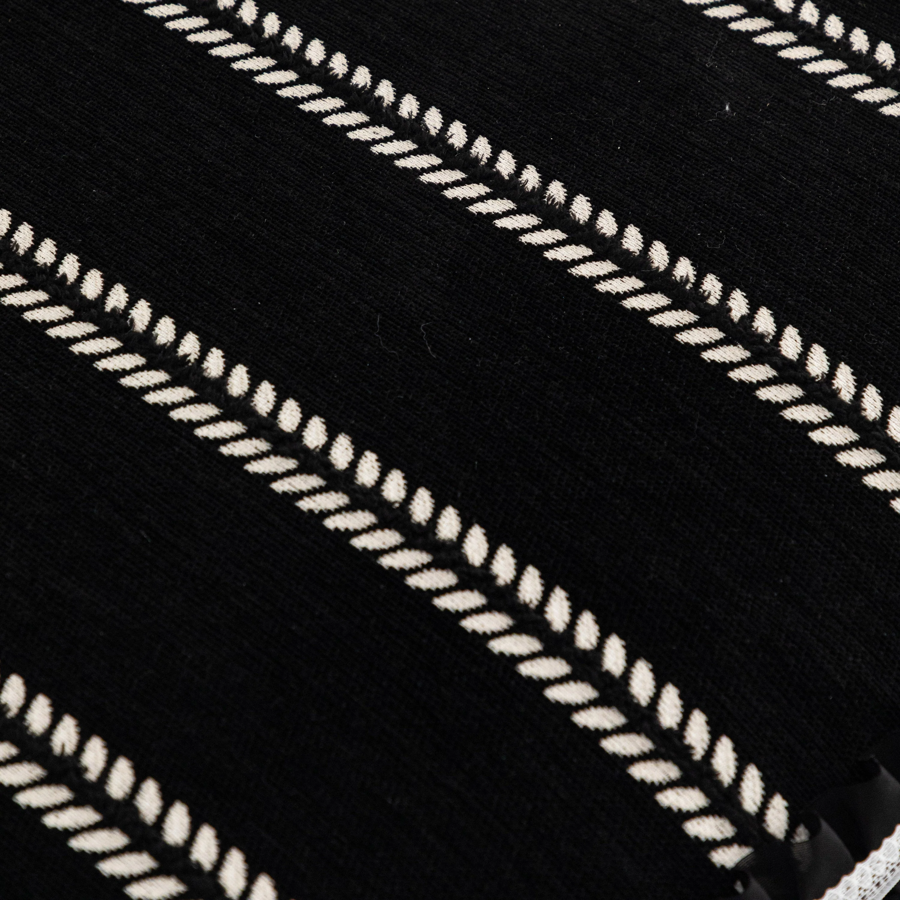 Leaf Stripe Sofa Cover with Black Sheer Skirt, Boho Soft Couch Slipcover for Pets - Image 57