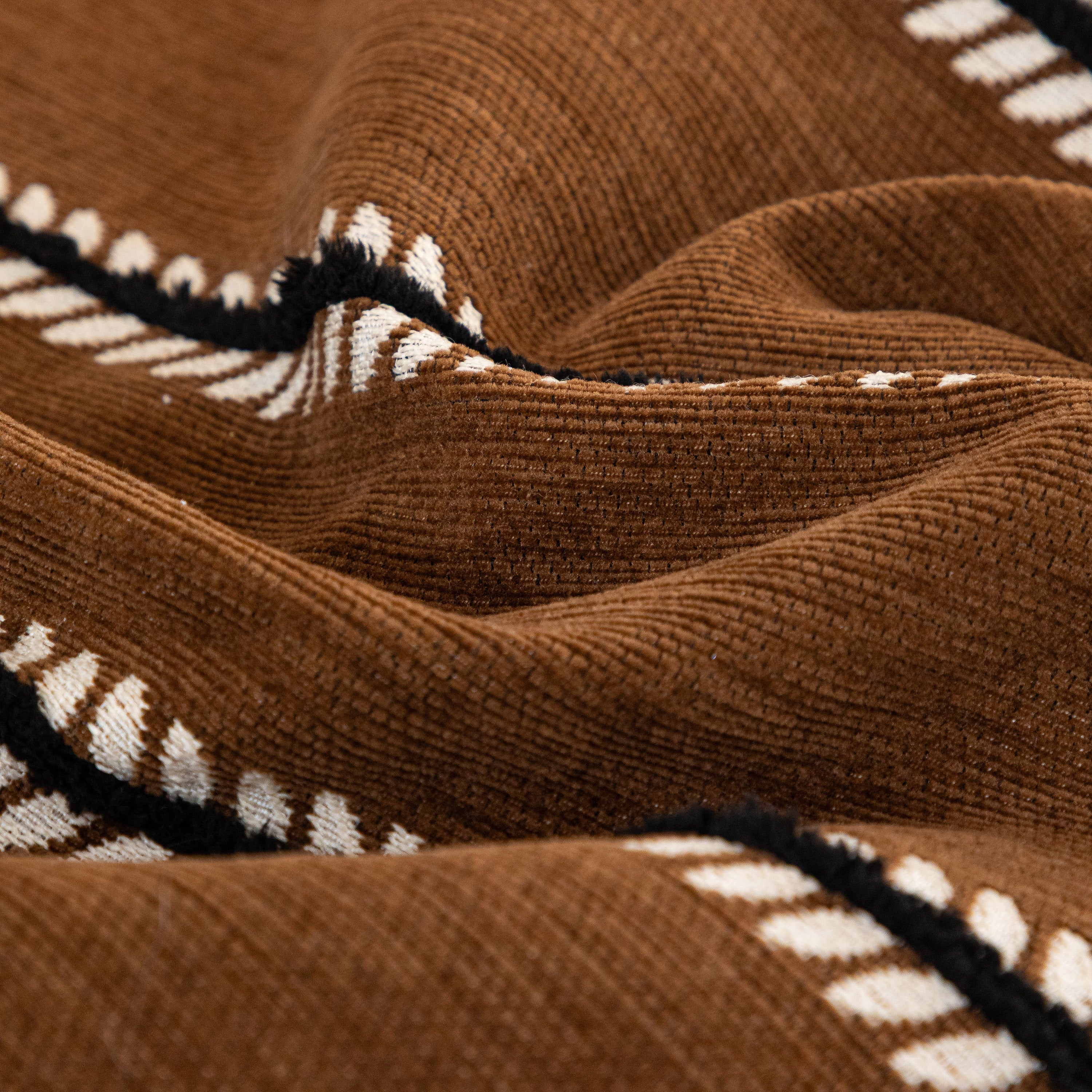 Leaf Stripe Sofa Cover with Black Sheer Skirt, Boho Soft Couch Slipcover for Pets - Image 80