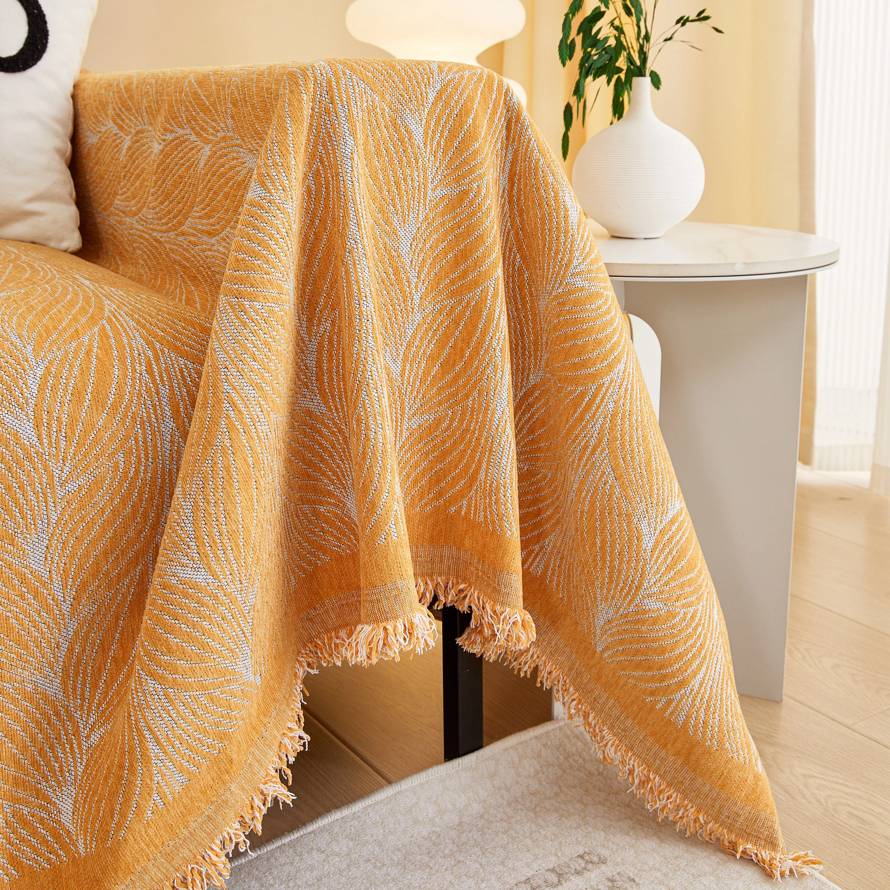 Leaf Universal Furniture Protector Chenille Couch Cover, Large Couch Cover Blanket for Couch Sofa - Image 10