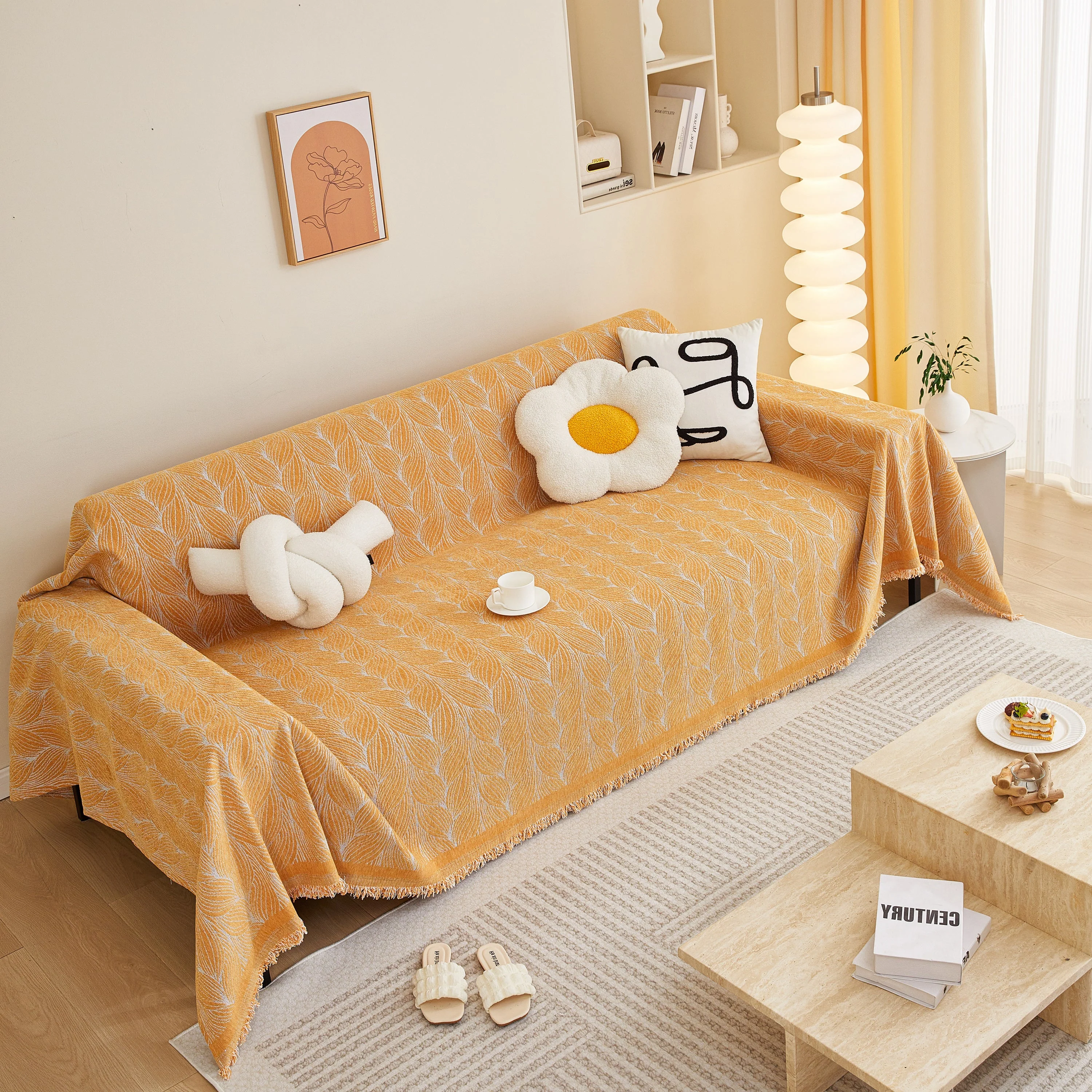 Leaf Universal Furniture Protector Chenille Couch Cover, Large Couch Cover Blanket for Couch Sofa - Image 13