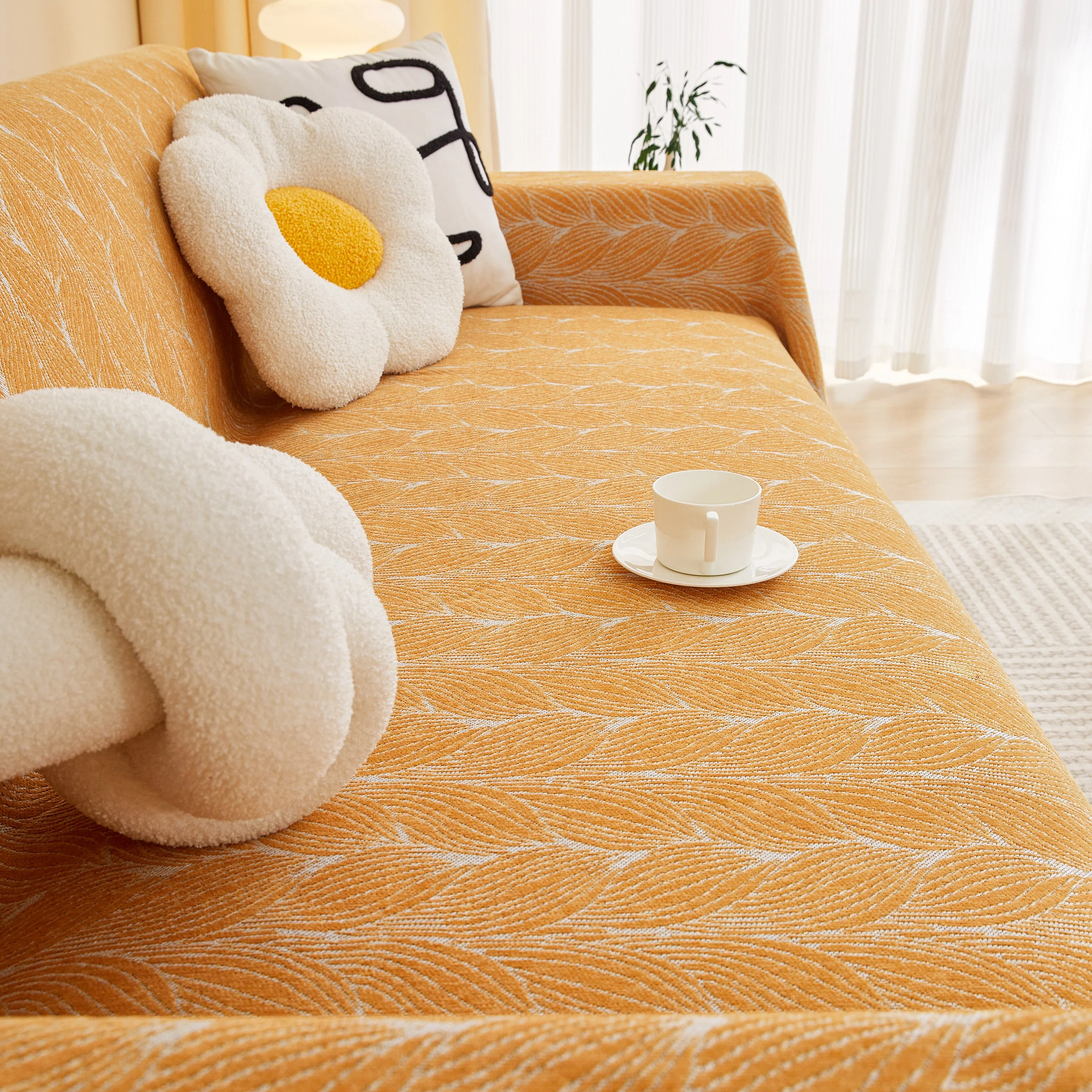 Leaf Universal Furniture Protector Chenille Couch Cover, Large Couch Cover Blanket for Couch Sofa - Image 18