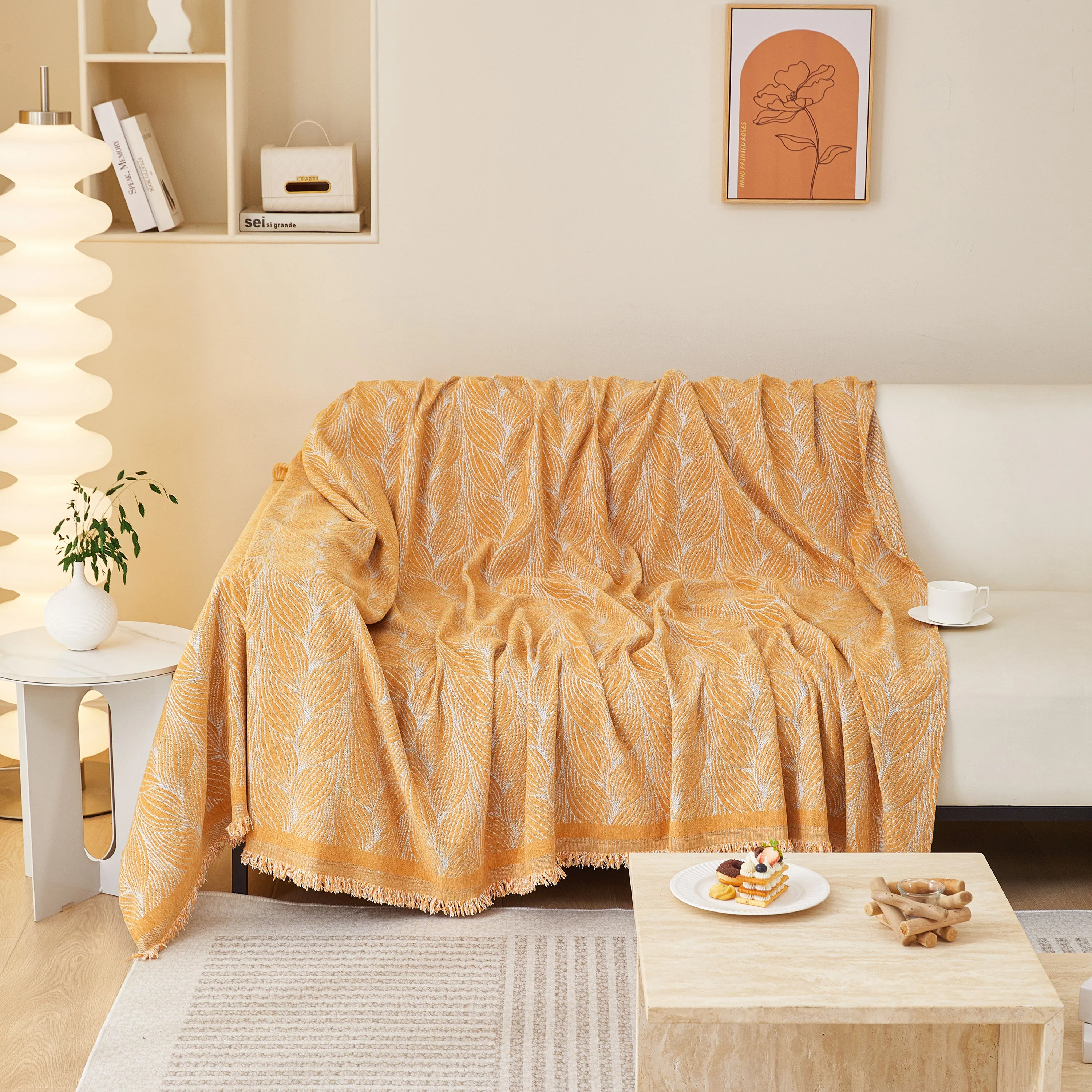 Leaf Universal Furniture Protector Chenille Couch Cover, Large Couch Cover Blanket for Couch Sofa - Image 21