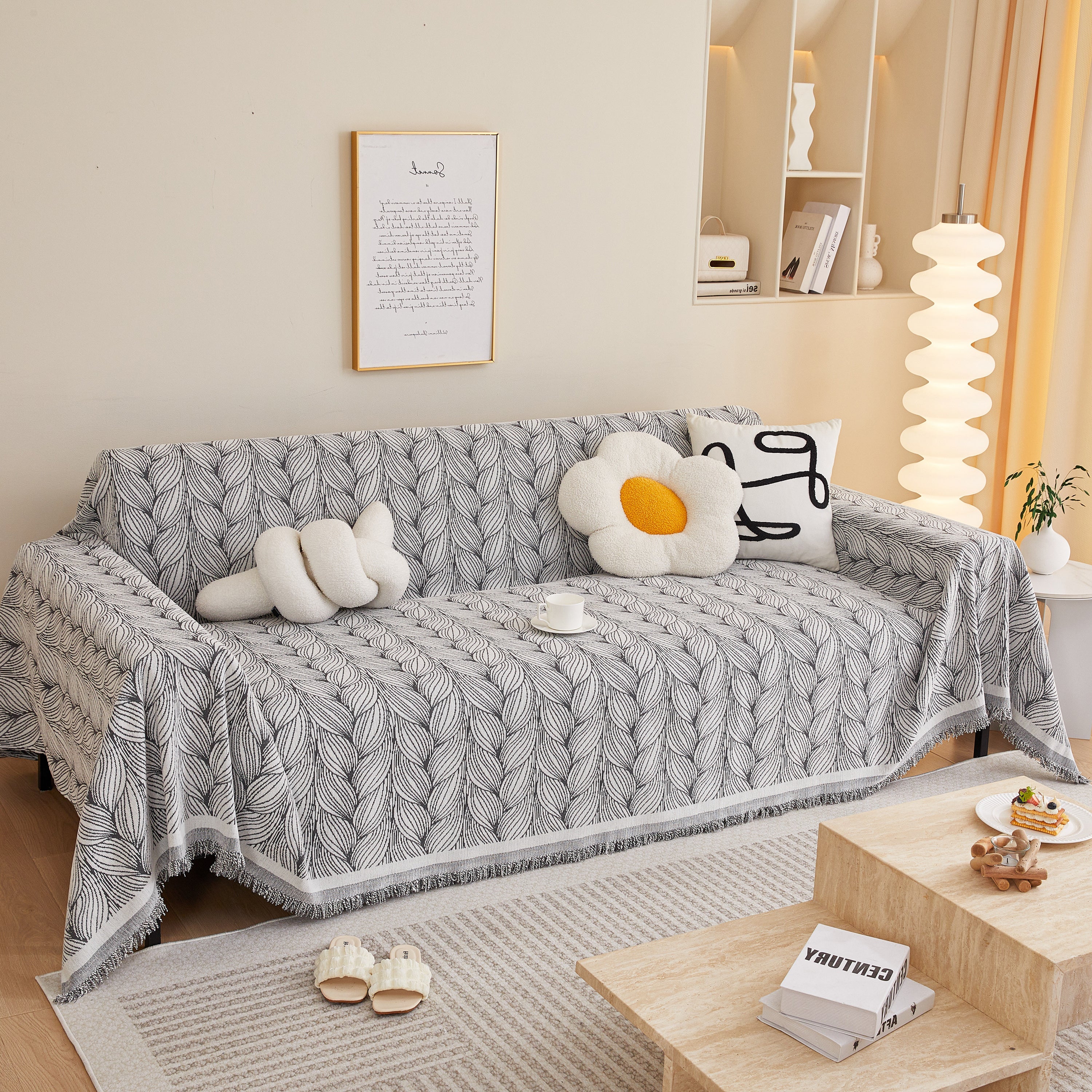 Leaf Universal Furniture Protector Chenille Couch Cover, Large Couch Cover Blanket for Couch Sofa - Image 23