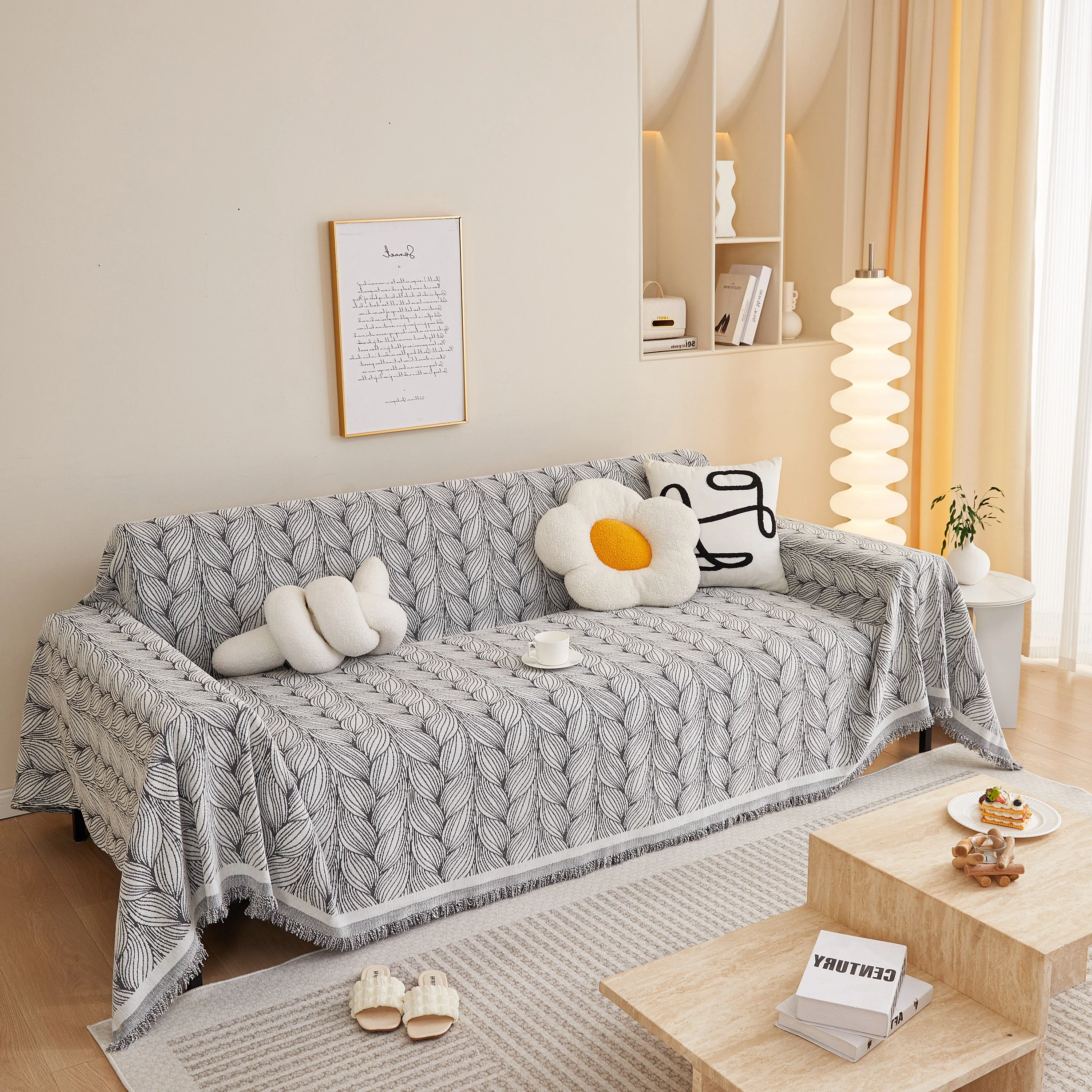 Leaf Universal Furniture Protector Chenille Couch Cover, Large Couch Cover Blanket for Couch Sofa - Image 24