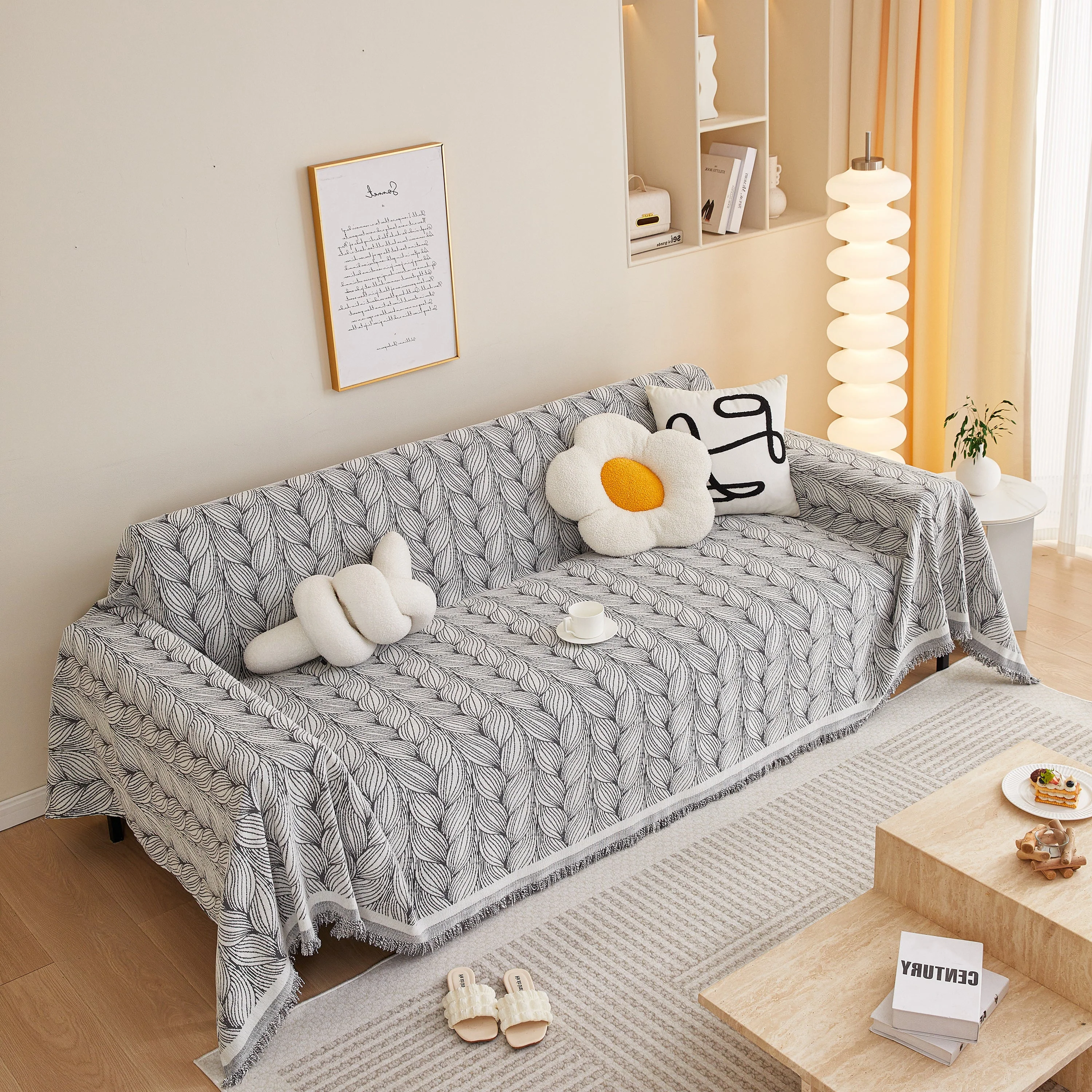 Leaf Universal Furniture Protector Chenille Couch Cover, Large Couch Cover Blanket for Couch Sofa - Image 25