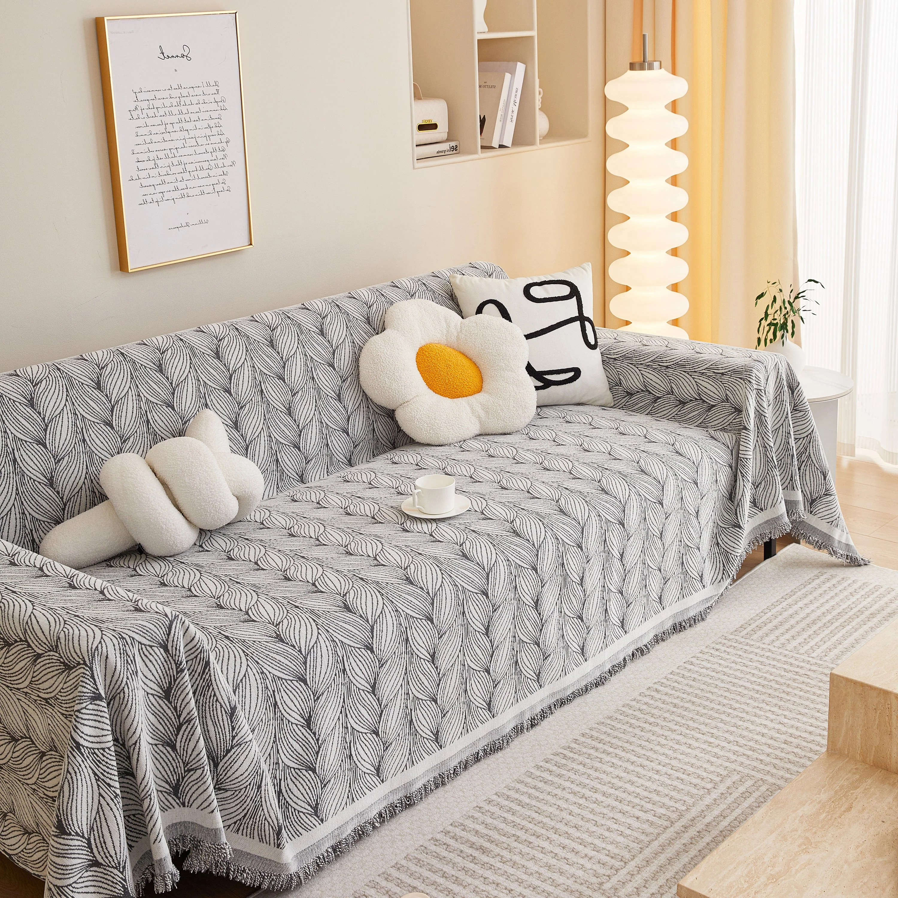 Leaf Universal Furniture Protector Chenille Couch Cover, Large Couch Cover Blanket for Couch Sofa - Image 26