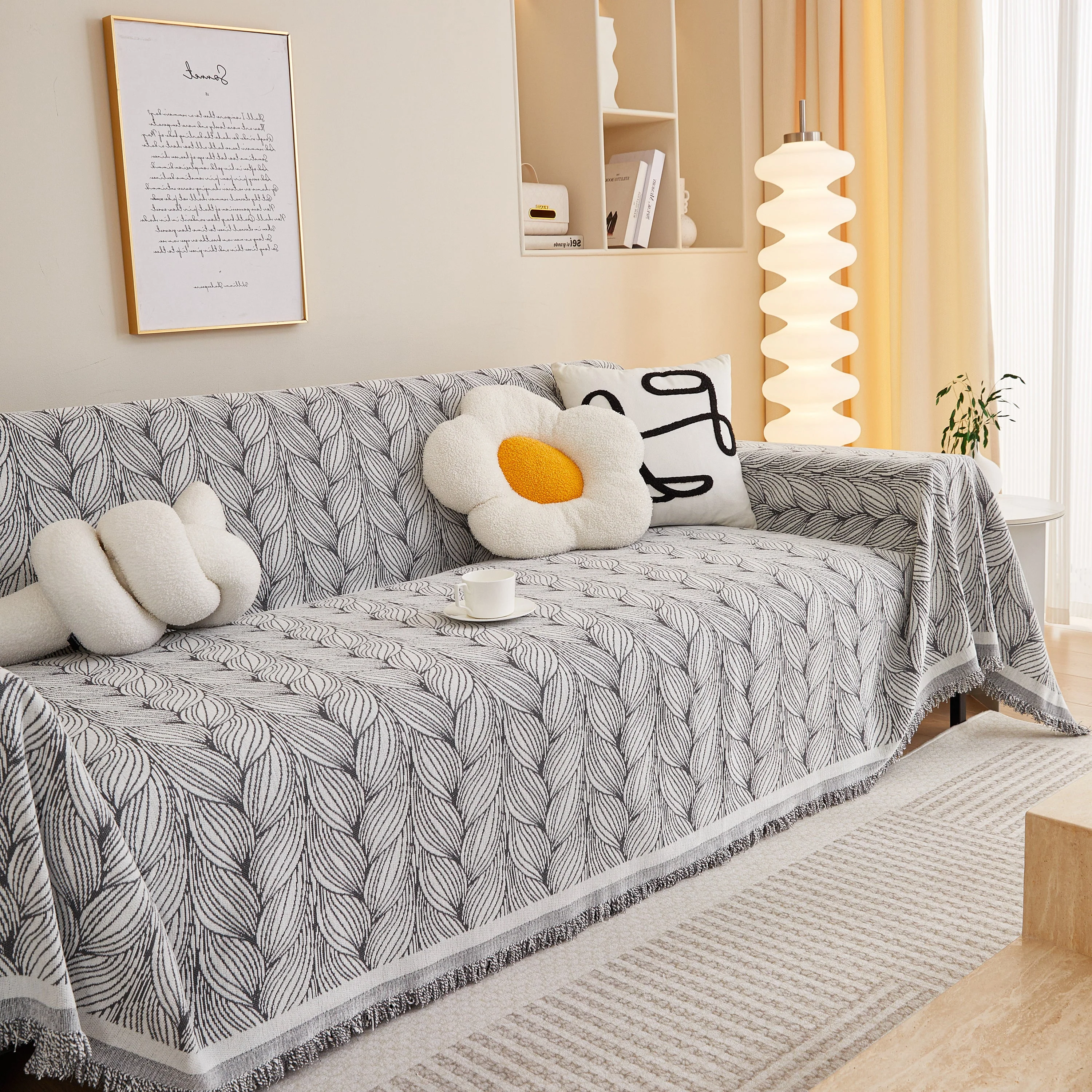 Leaf Universal Furniture Protector Chenille Couch Cover, Large Couch Cover Blanket for Couch Sofa - Image 27