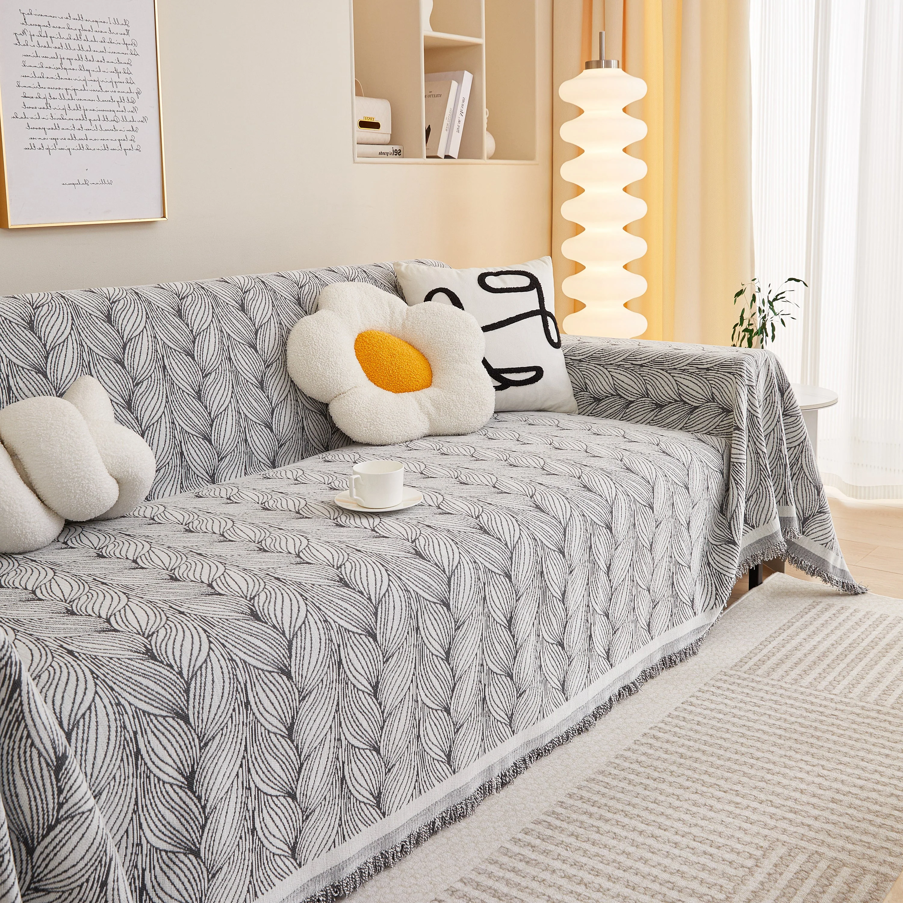 Leaf Universal Furniture Protector Chenille Couch Cover, Large Couch Cover Blanket for Couch Sofa - Image 28