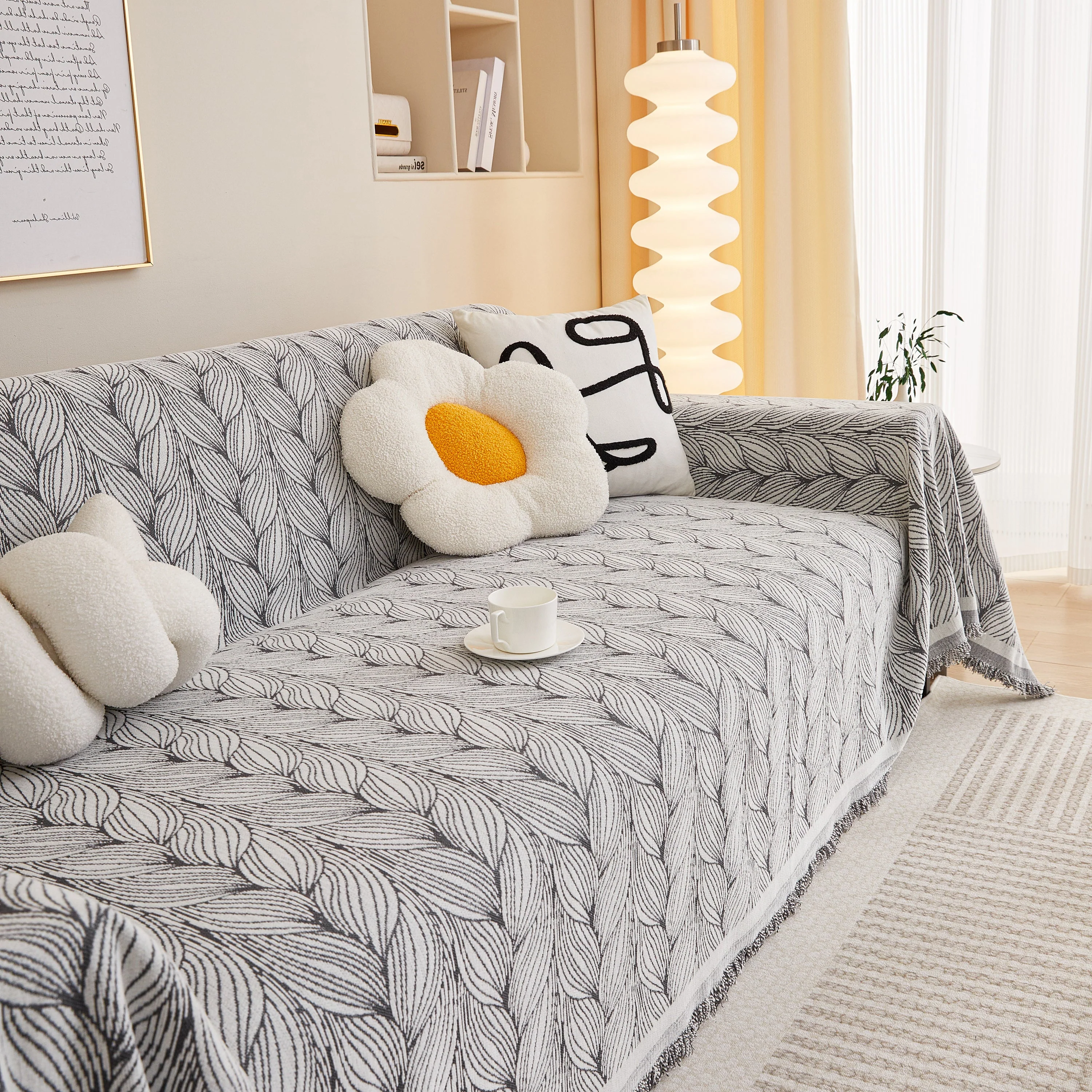 Leaf Universal Furniture Protector Chenille Couch Cover, Large Couch Cover Blanket for Couch Sofa - Image 29
