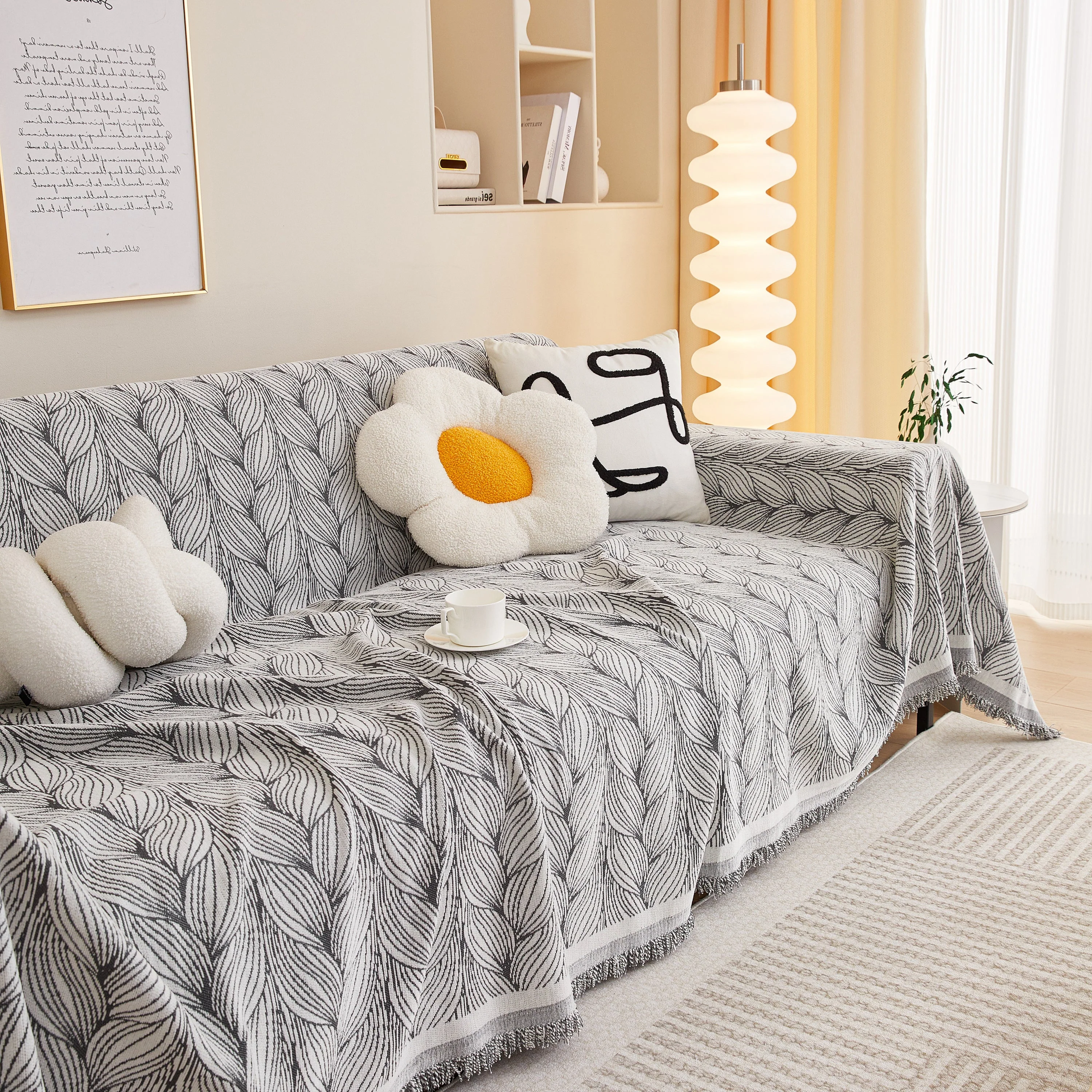 Leaf Universal Furniture Protector Chenille Couch Cover, Large Couch Cover Blanket for Couch Sofa - Image 32