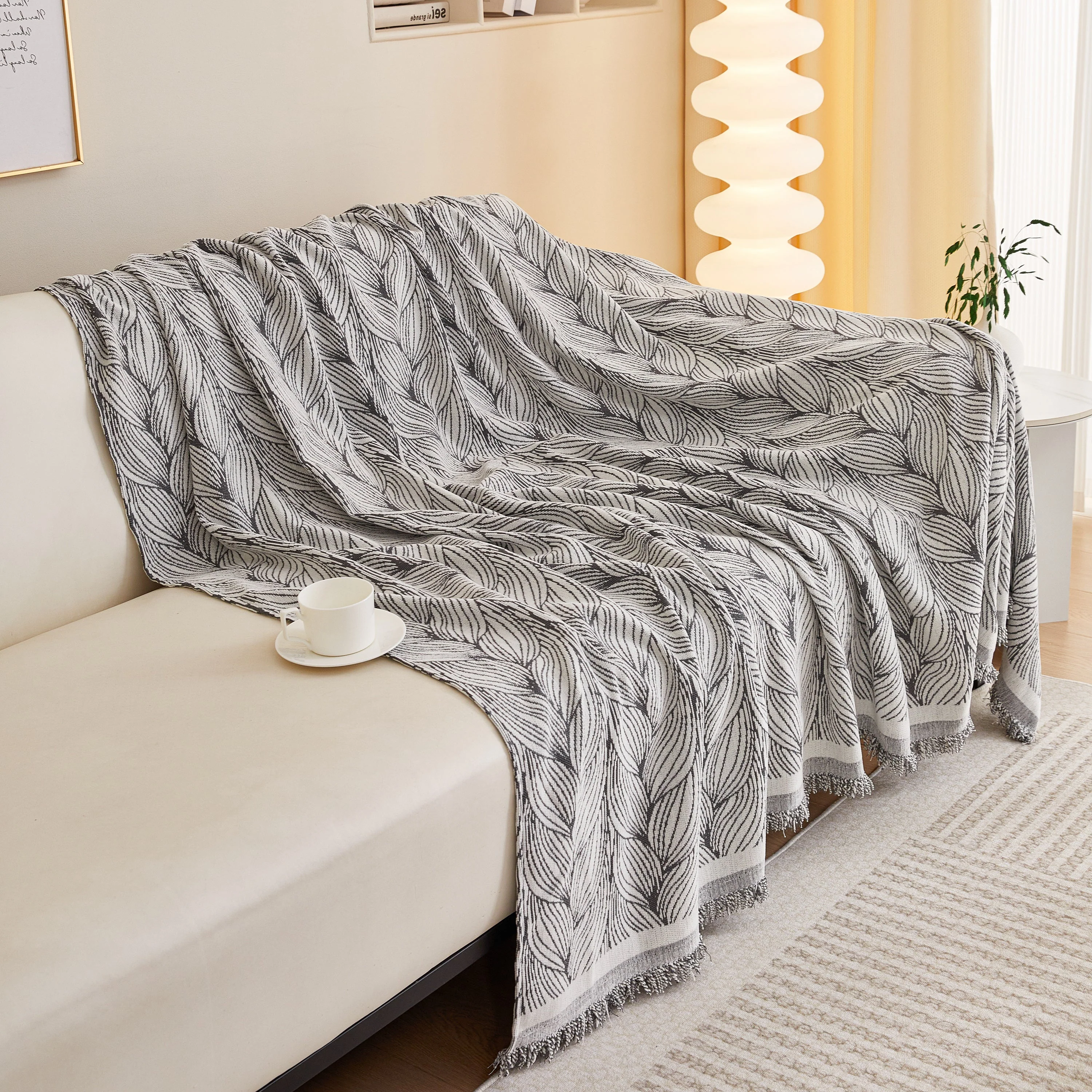 Leaf Universal Furniture Protector Chenille Couch Cover, Large Couch Cover Blanket for Couch Sofa - Image 34