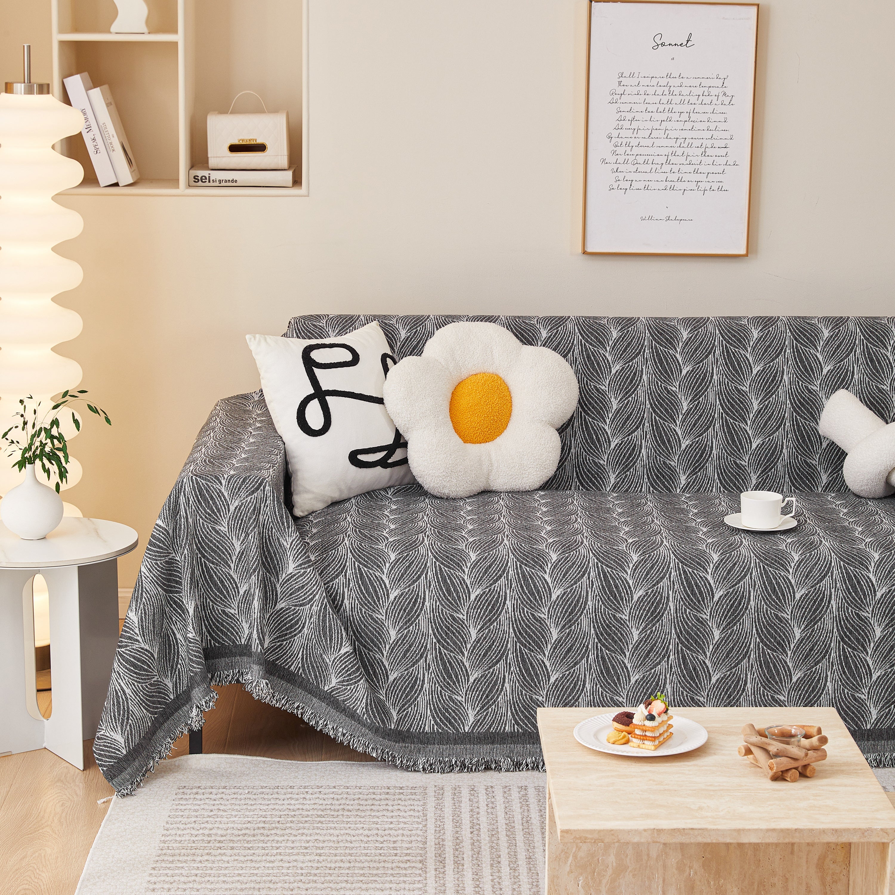 Leaf Universal Furniture Protector Chenille Couch Cover, Large Couch Cover Blanket for Couch Sofa - Image 41