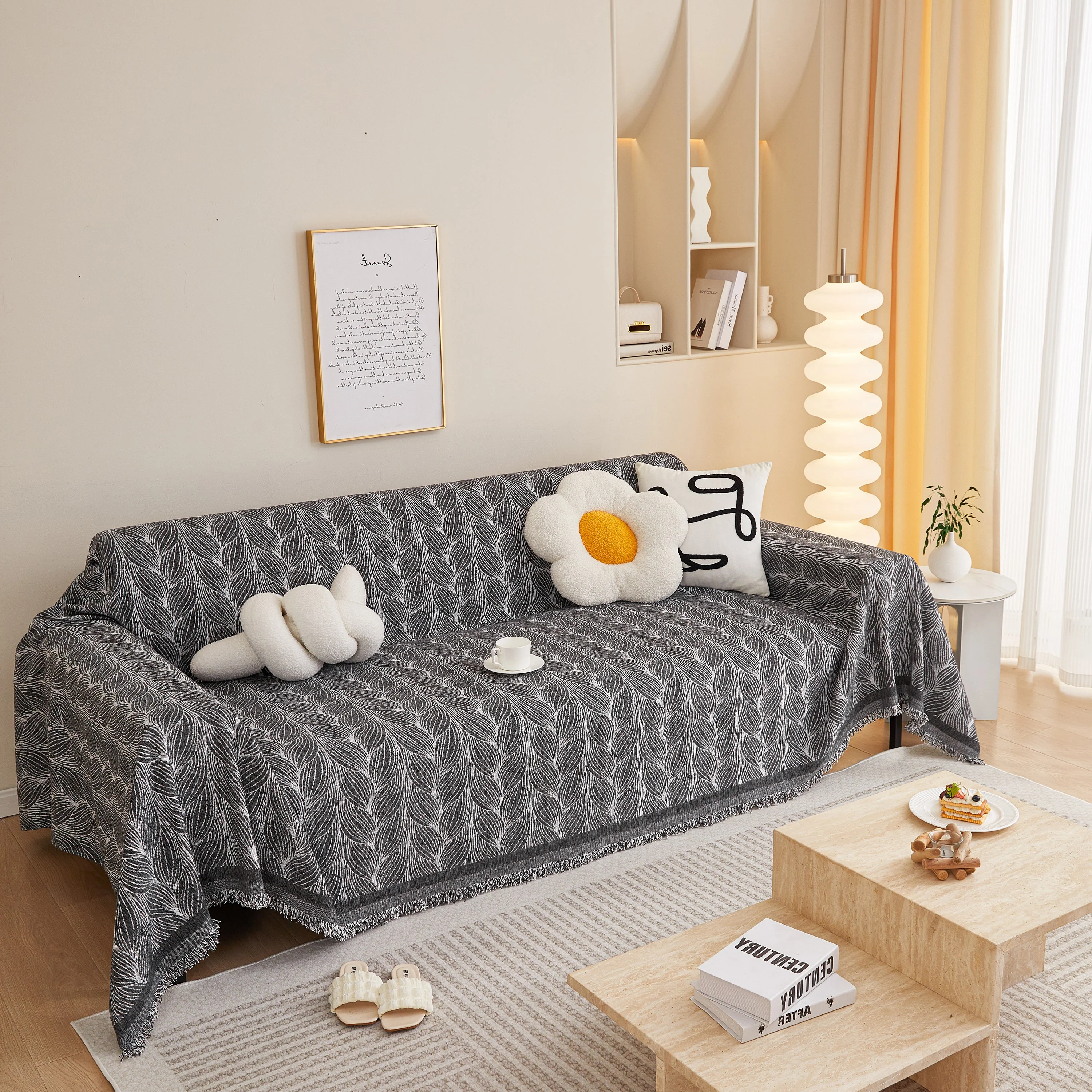 Leaf Universal Furniture Protector Chenille Couch Cover, Large Couch Cover Blanket for Couch Sofa - Image 44