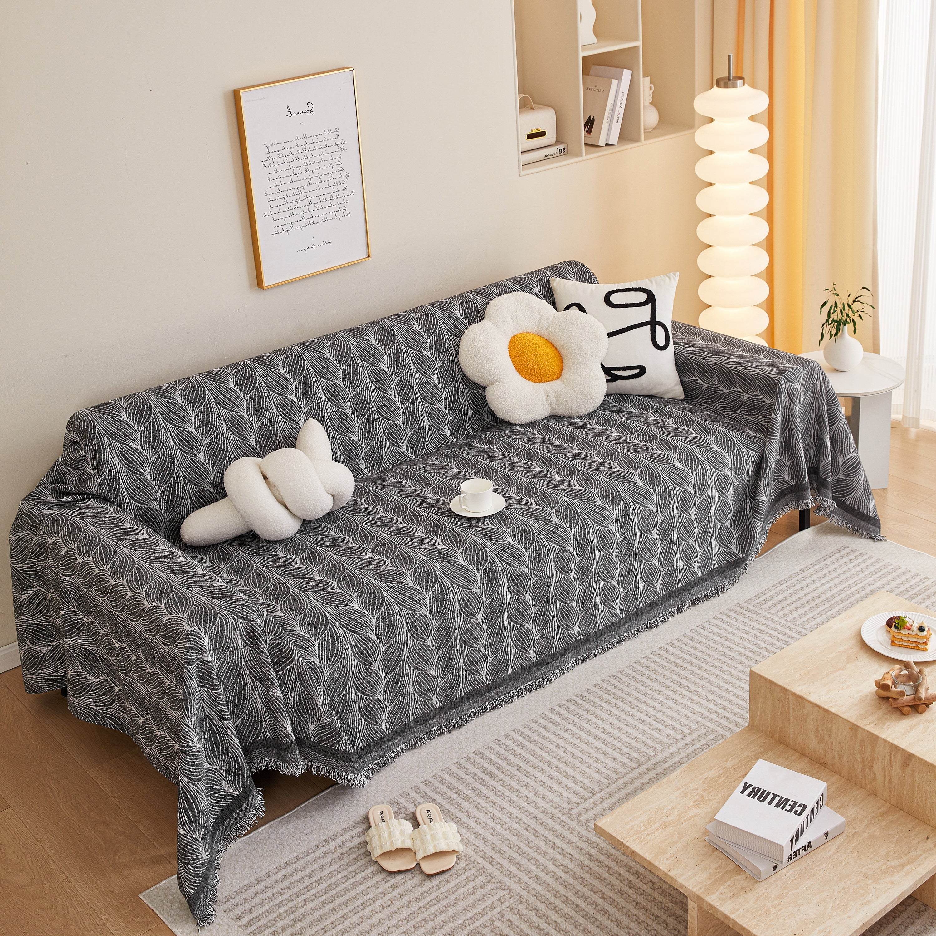 Leaf Universal Furniture Protector Chenille Couch Cover, Large Couch Cover Blanket for Couch Sofa - Image 45