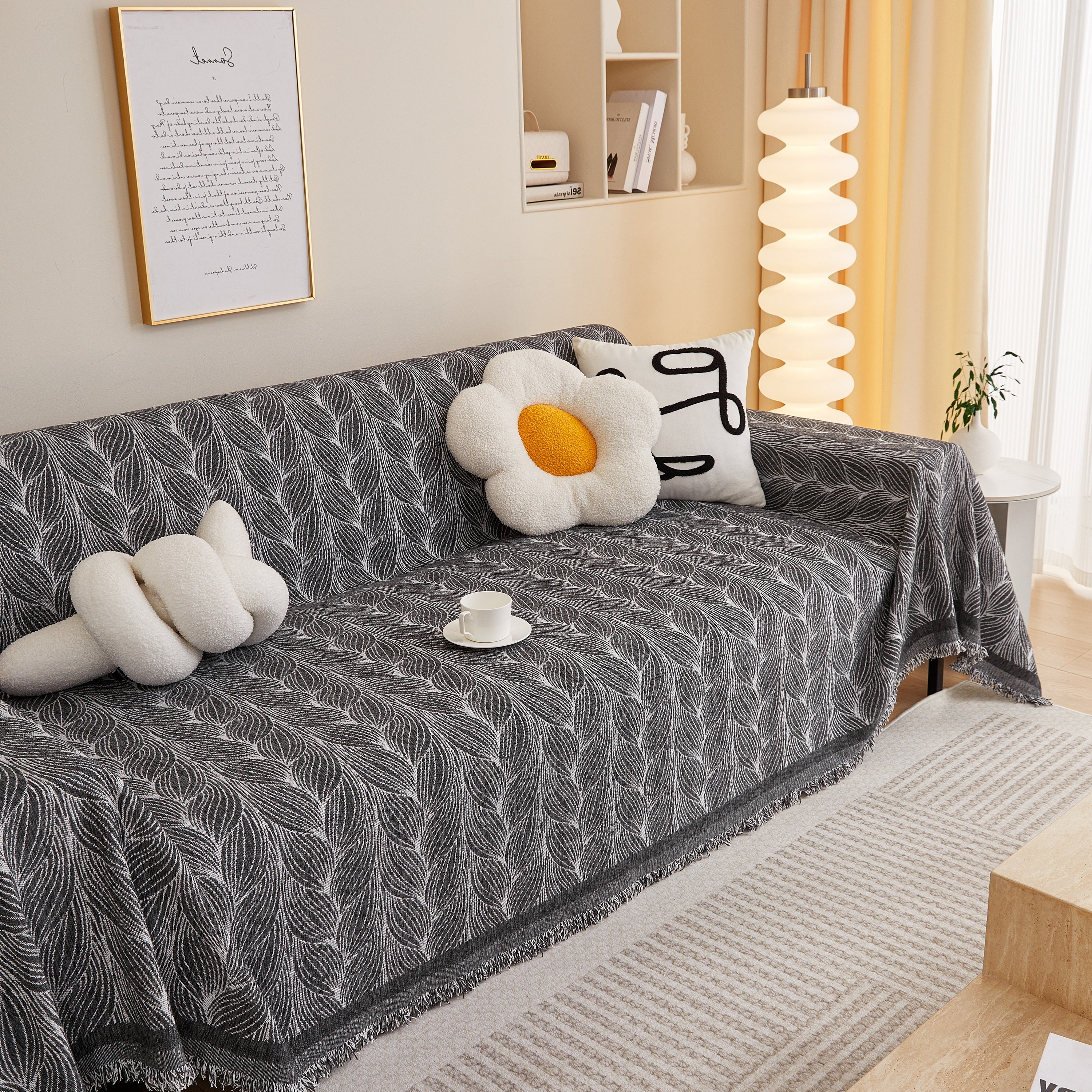 Leaf Universal Furniture Protector Chenille Couch Cover, Large Couch Cover Blanket for Couch Sofa - Image 47