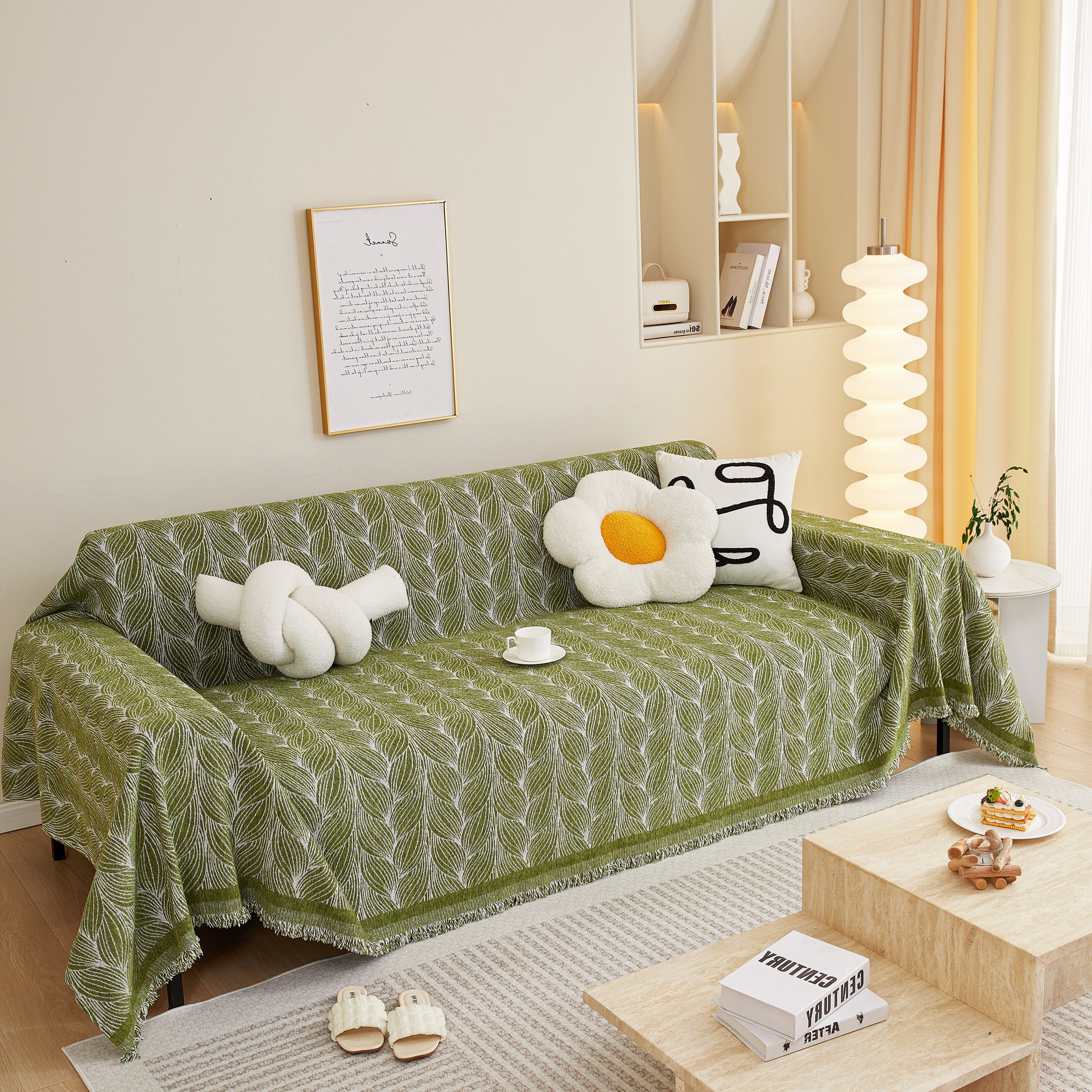 Leaf Universal Furniture Protector Chenille Couch Cover, Large Couch Cover Blanket for Couch Sofa - Image 63