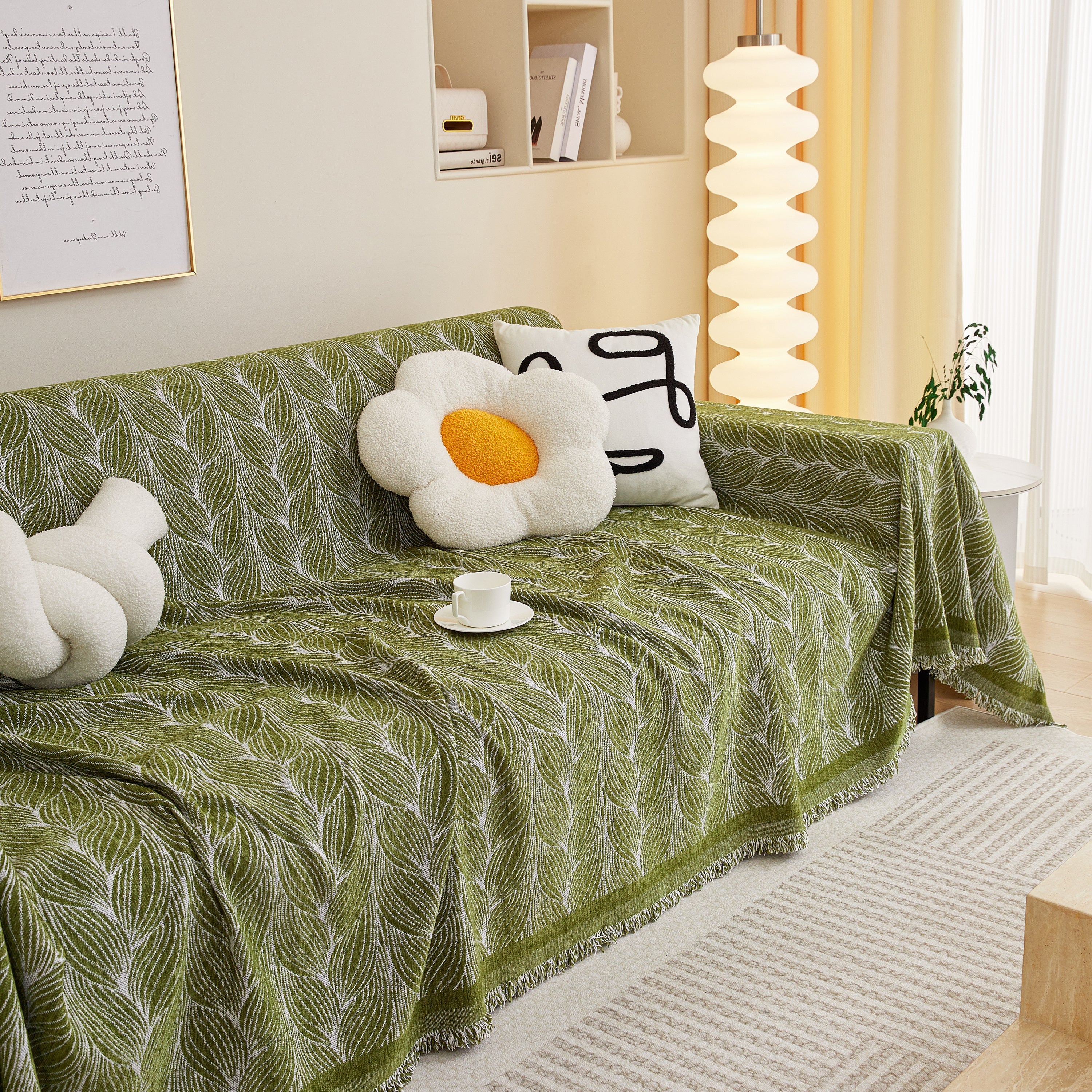 Leaf Universal Furniture Protector Chenille Couch Cover, Large Couch Cover Blanket for Couch Sofa - Image 71