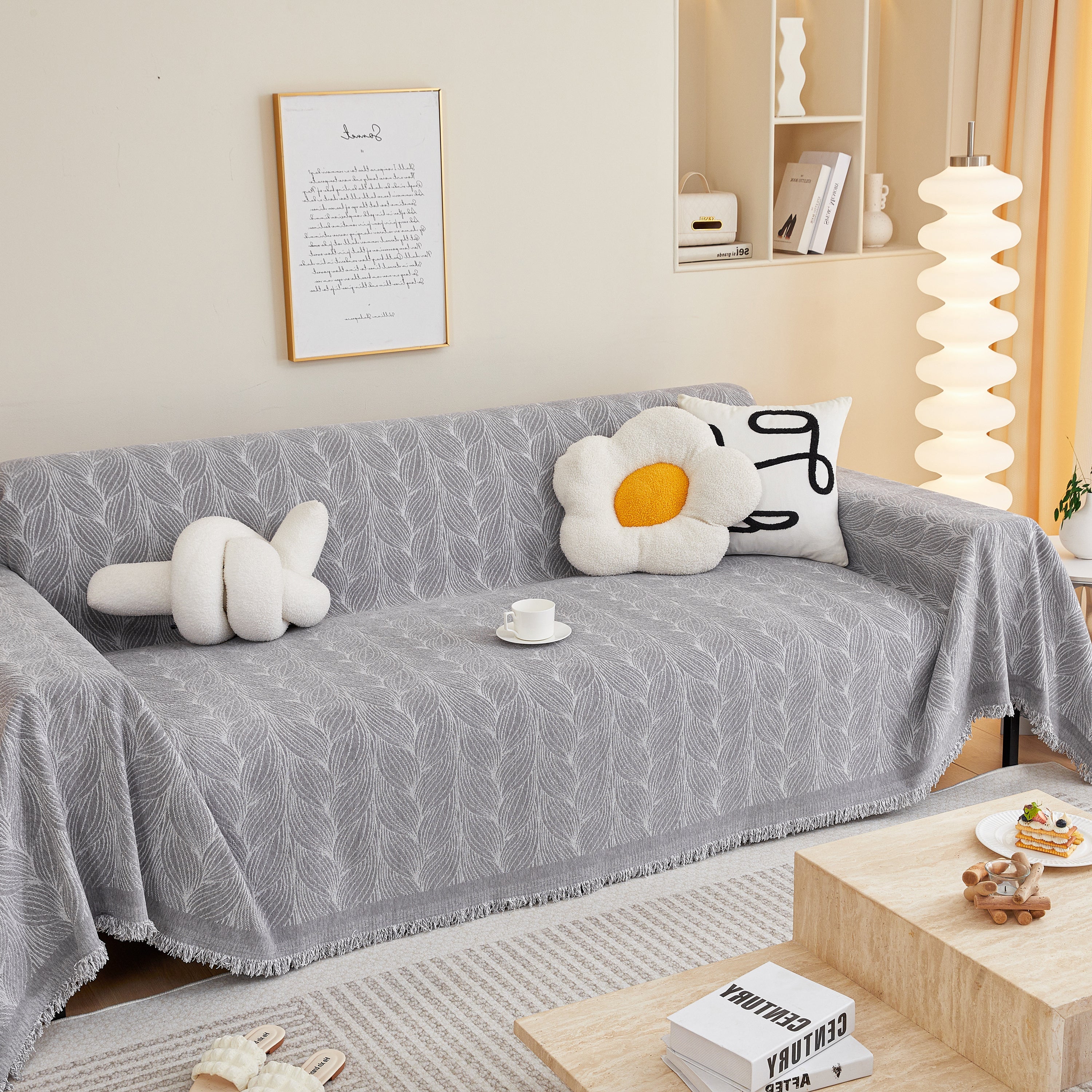 Leaf Universal Furniture Protector Chenille Couch Cover, Large Couch Cover Blanket for Couch Sofa - Image 80