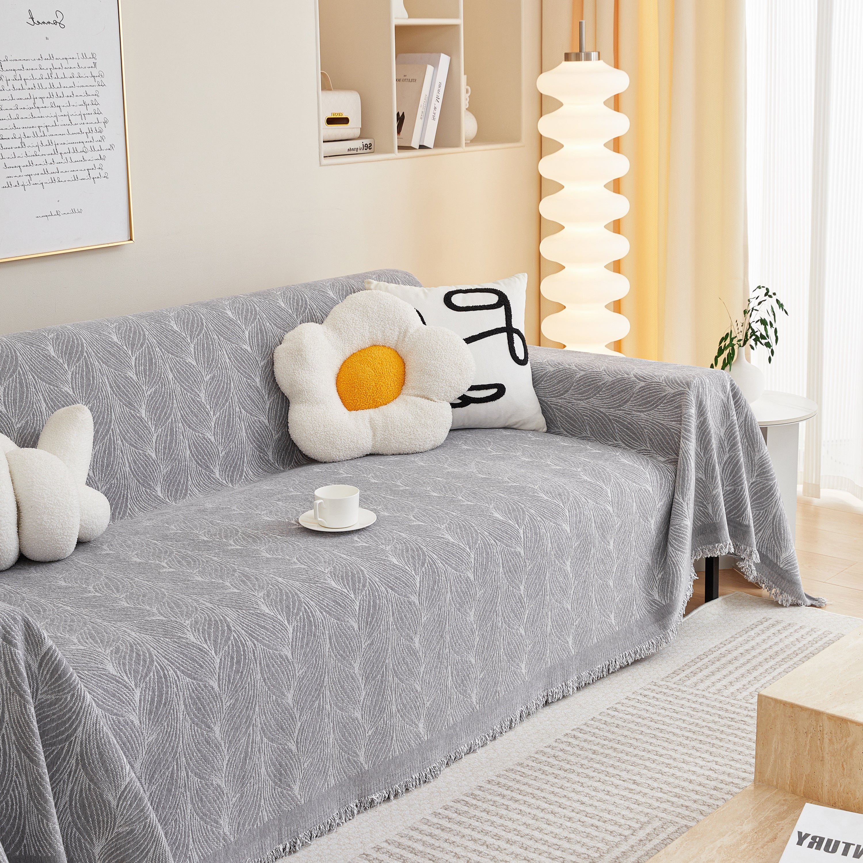 Leaf Universal Furniture Protector Chenille Couch Cover, Large Couch Cover Blanket for Couch Sofa - Image 82