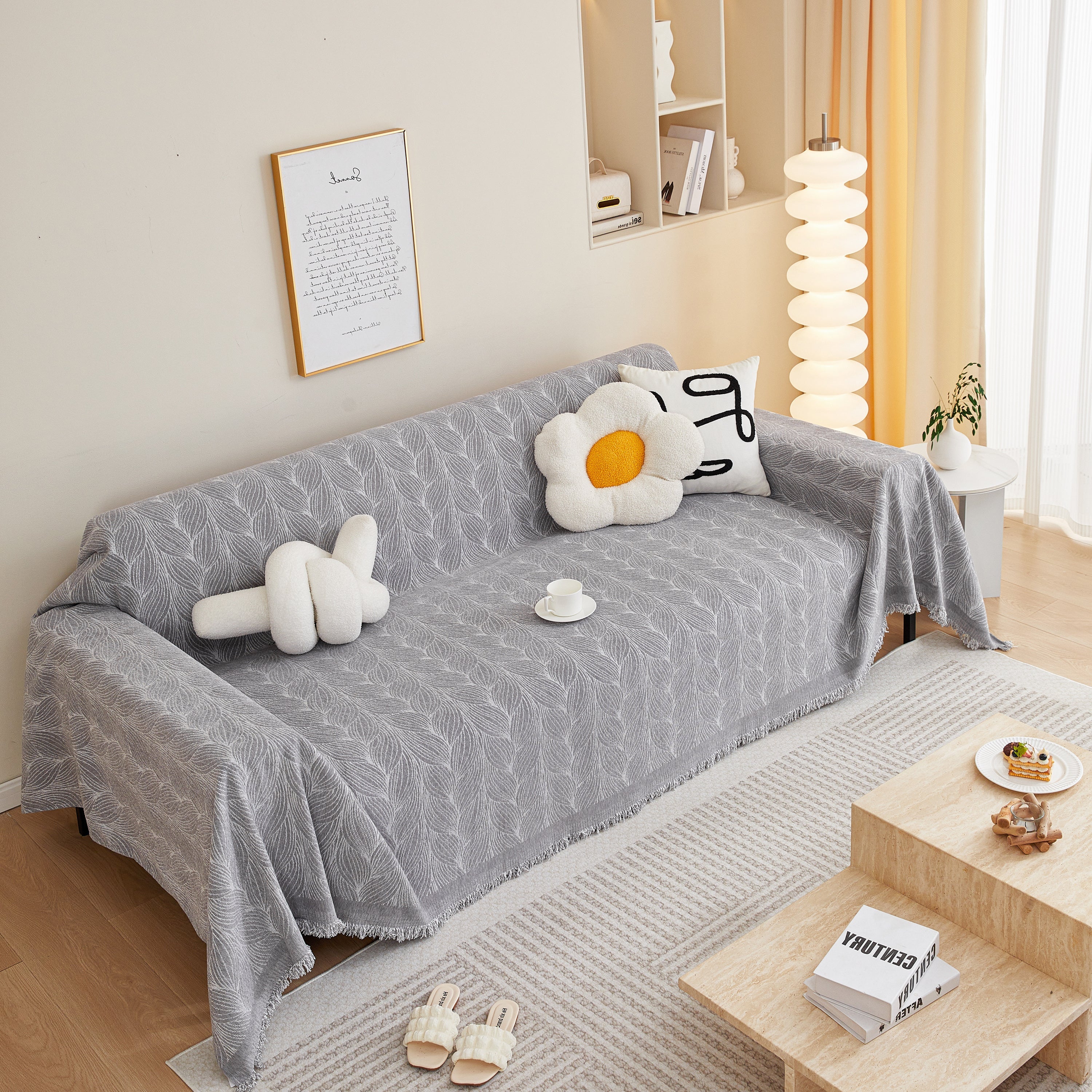 Leaf Universal Furniture Protector Chenille Couch Cover, Large Couch Cover Blanket for Couch Sofa - Image 83