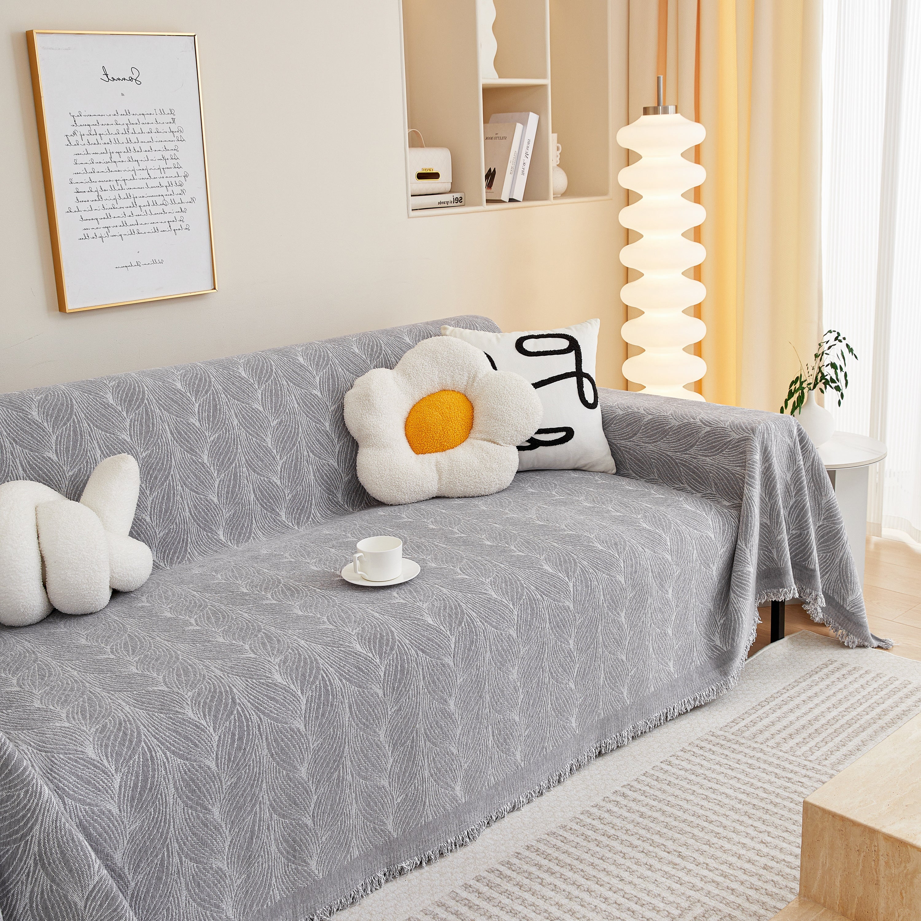 Leaf Universal Furniture Protector Chenille Couch Cover, Large Couch Cover Blanket for Couch Sofa - Image 84