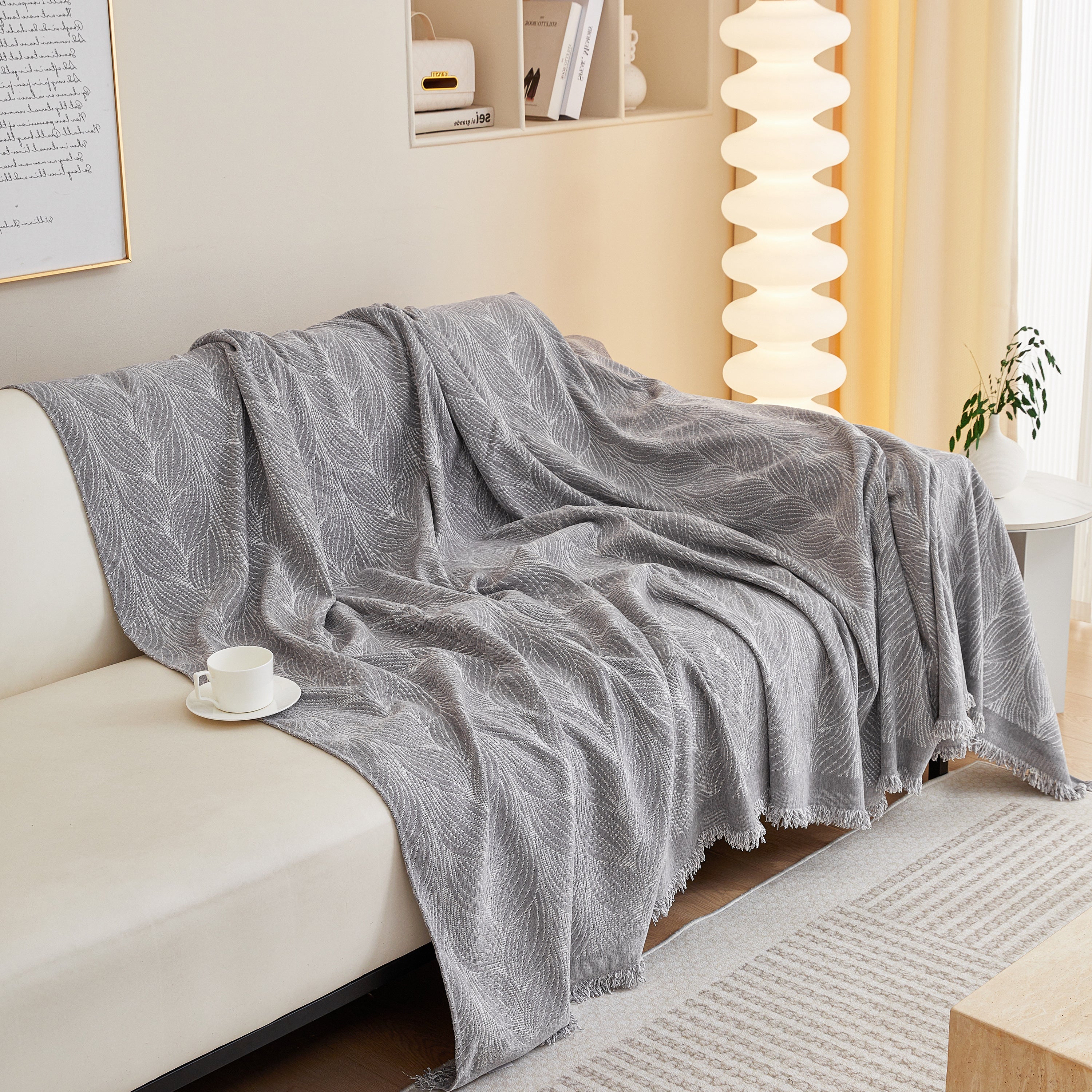 Leaf Universal Furniture Protector Chenille Couch Cover, Large Couch Cover Blanket for Couch Sofa - Image 90