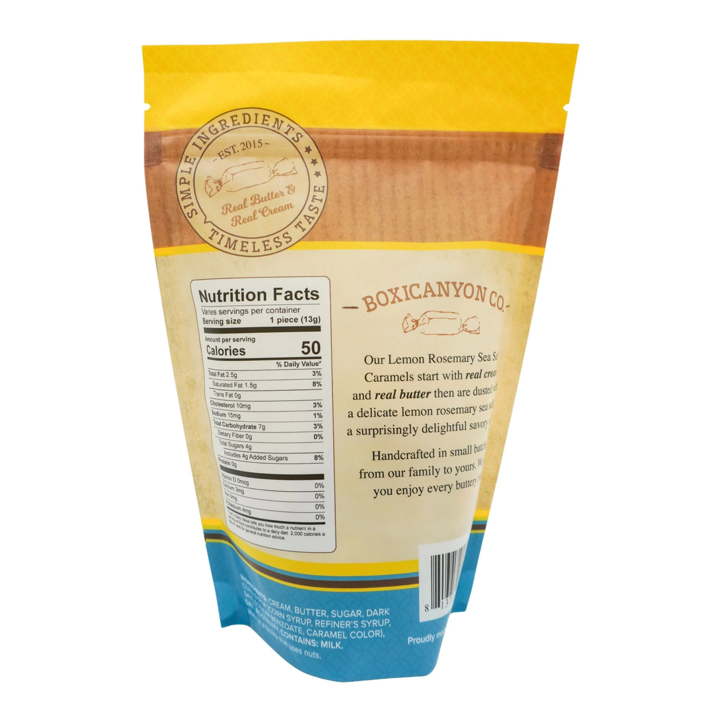 Lemon Rosemary Caramels | Pack of 2 | 12 Caramels Each | Boxicanyon Caramels - Image 3