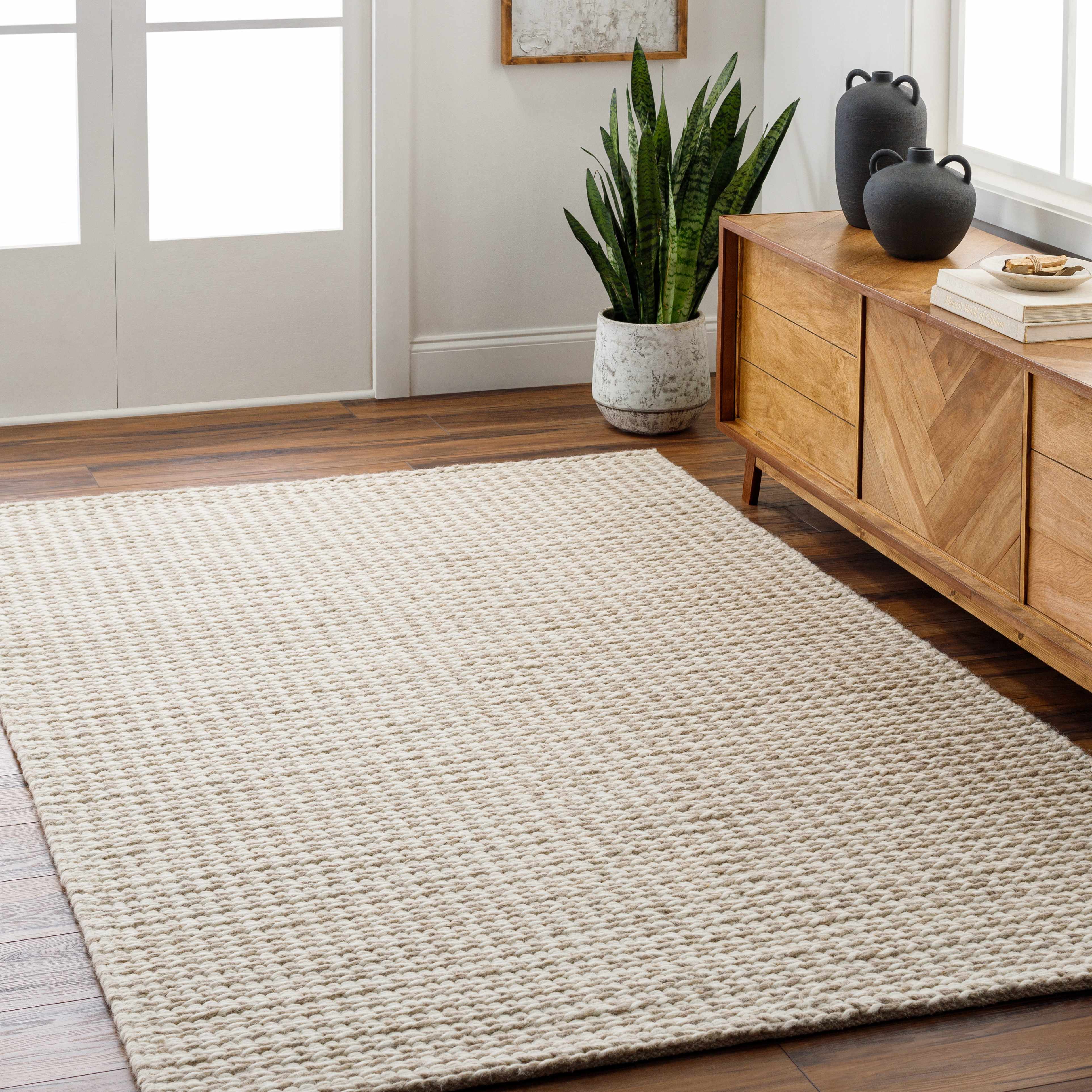 Lenci Hand Woven Wool Area Rug - Image 2