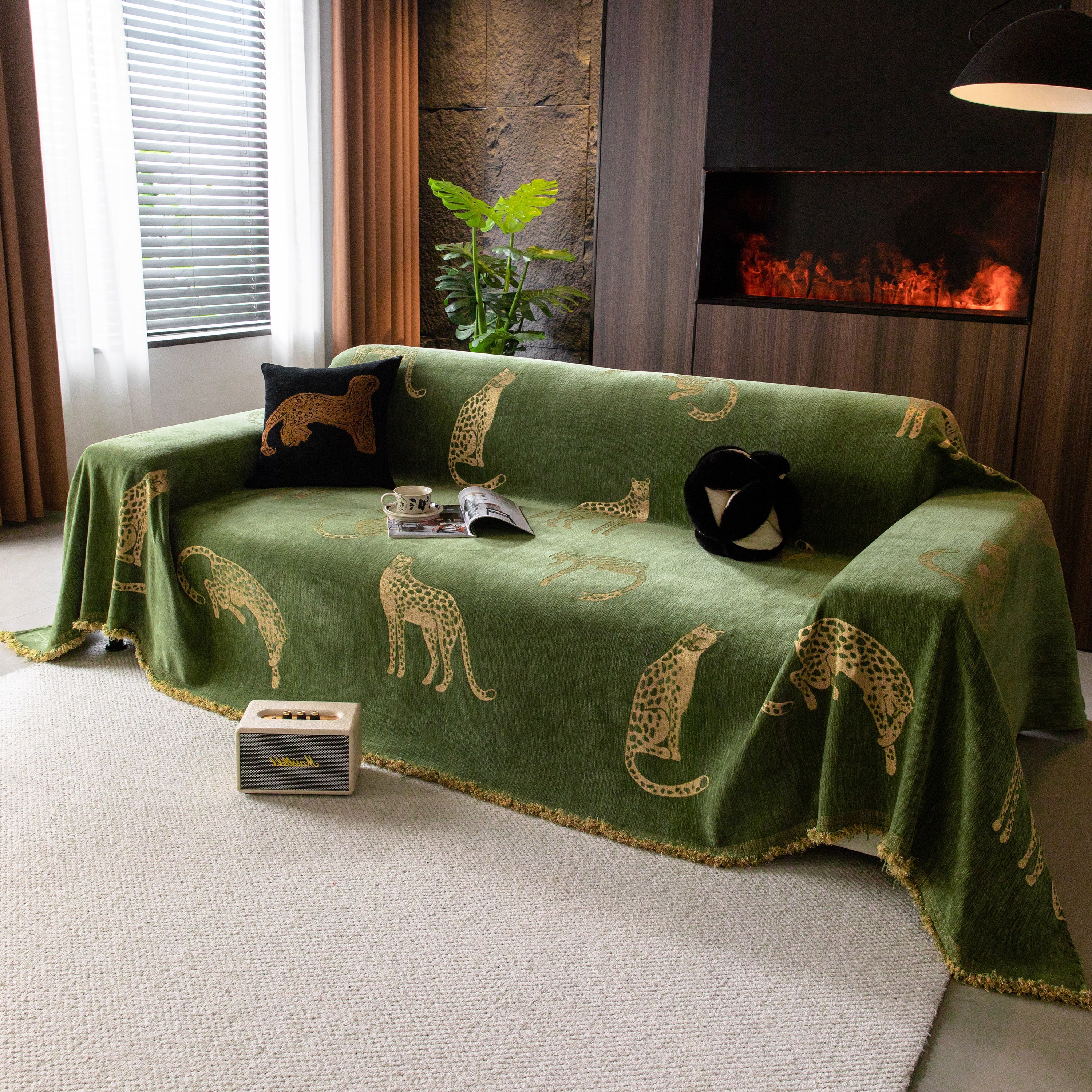 Leopard Sofa Cover Blanket Stylish Furniture Protector Throw for Couches & Loveseats - Image 100