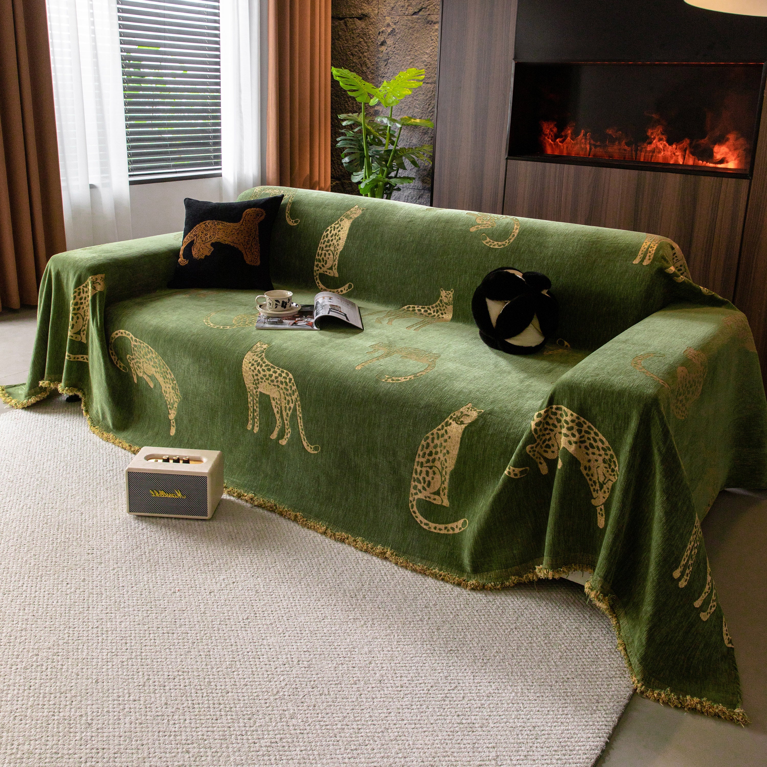 Leopard Sofa Cover Blanket Stylish Furniture Protector Throw for Couches & Loveseats - Image 101