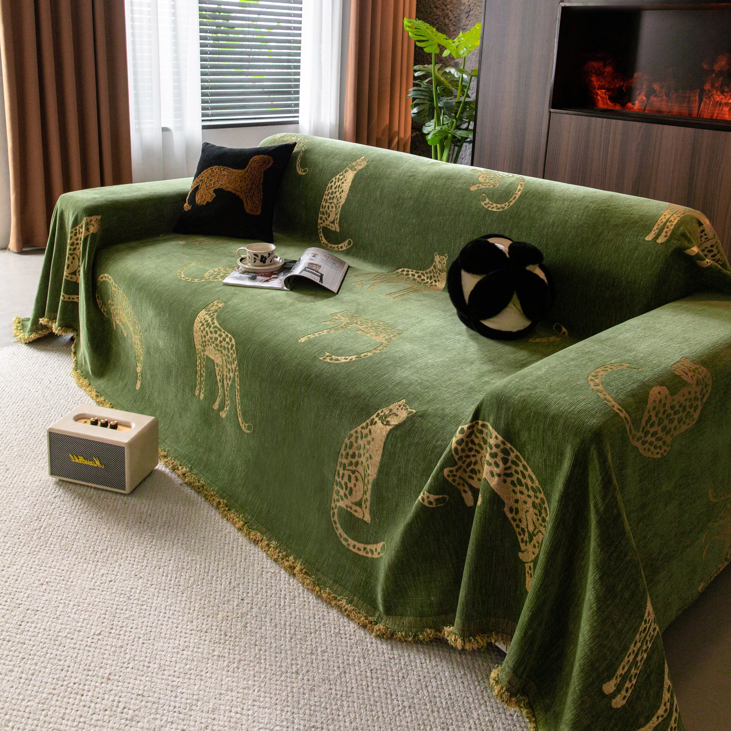 Leopard Sofa Cover Blanket Stylish Furniture Protector Throw for Couches & Loveseats - Image 102