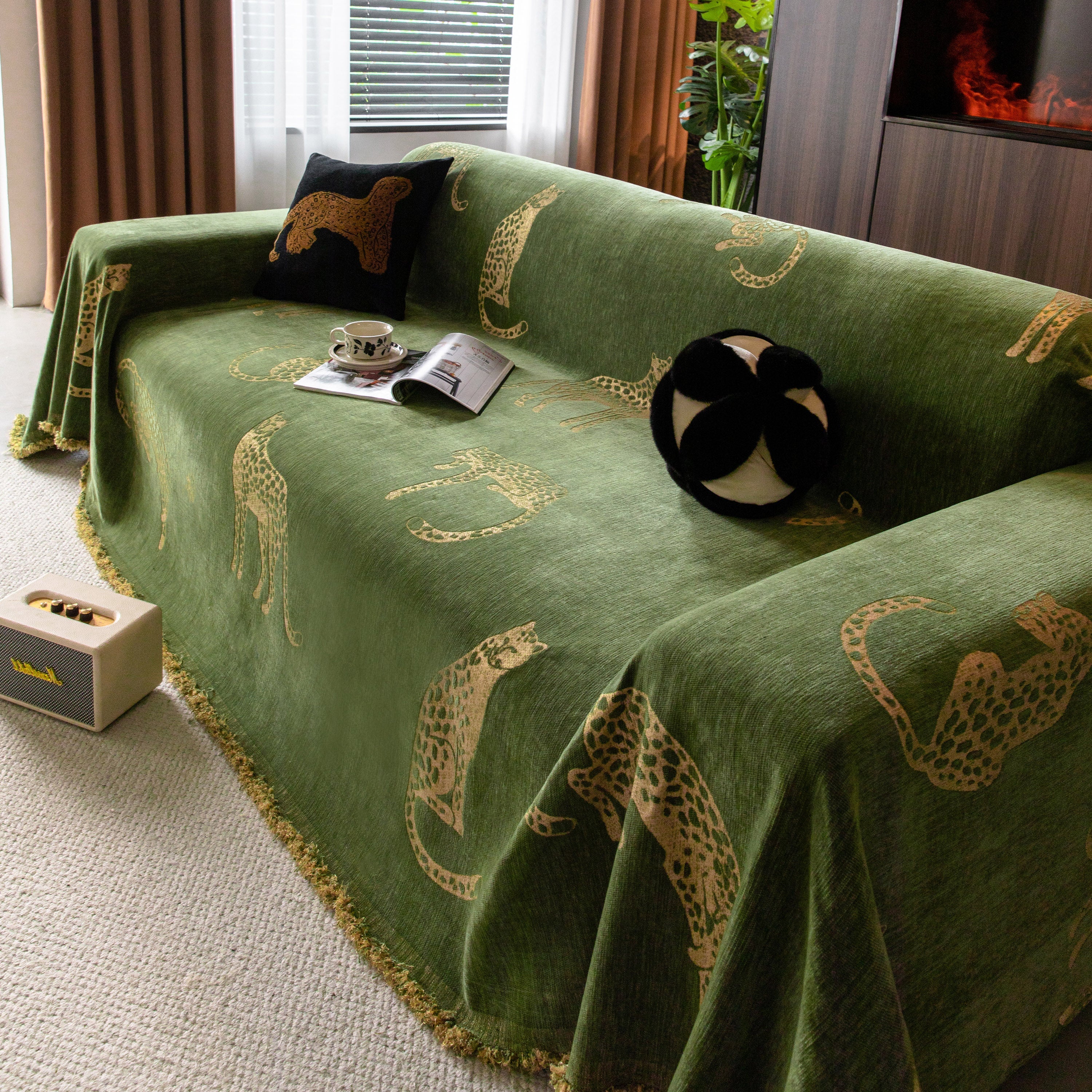 Leopard Sofa Cover Blanket Stylish Furniture Protector Throw for Couches & Loveseats - Image 103