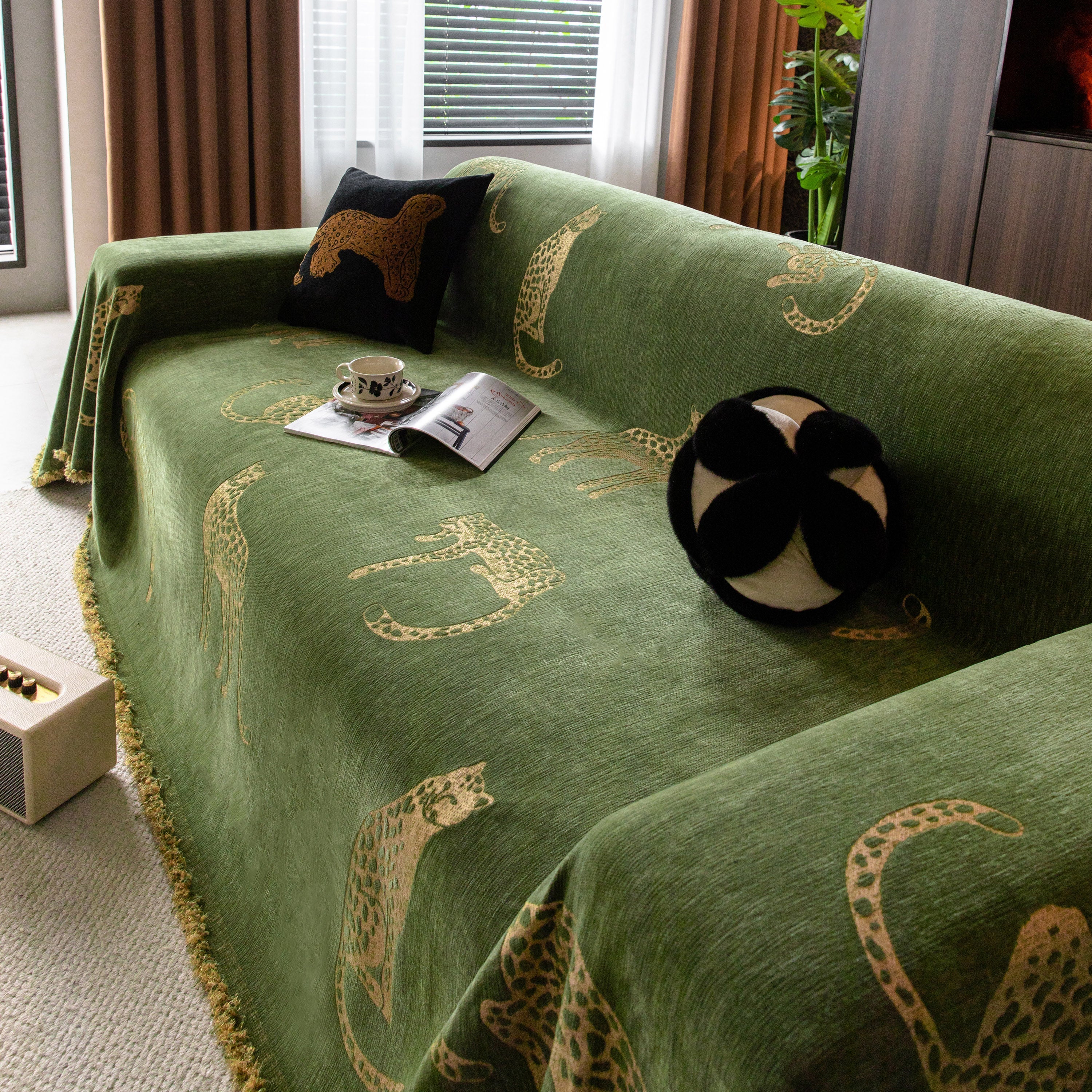 Leopard Sofa Cover Blanket Stylish Furniture Protector Throw for Couches & Loveseats - Image 104