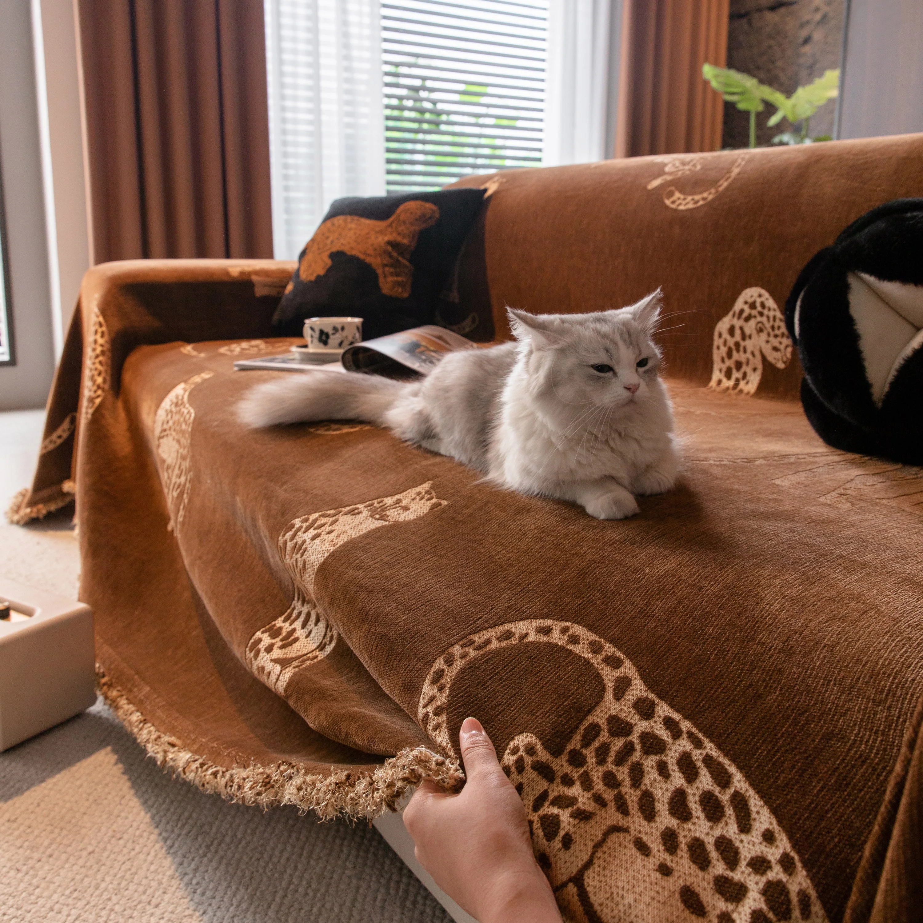 Leopard Sofa Cover Blanket Stylish Furniture Protector Throw for Couches & Loveseats - Image 11