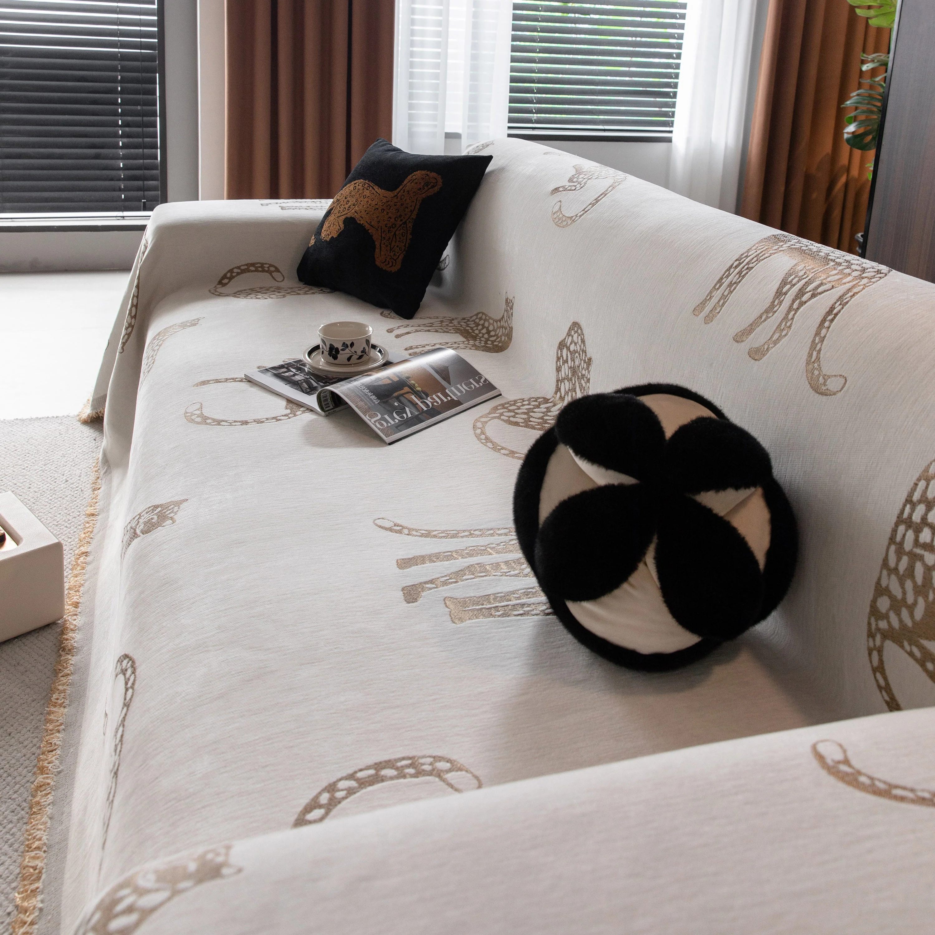 Leopard Sofa Cover Blanket Stylish Furniture Protector Throw for Couches & Loveseats - Image 117