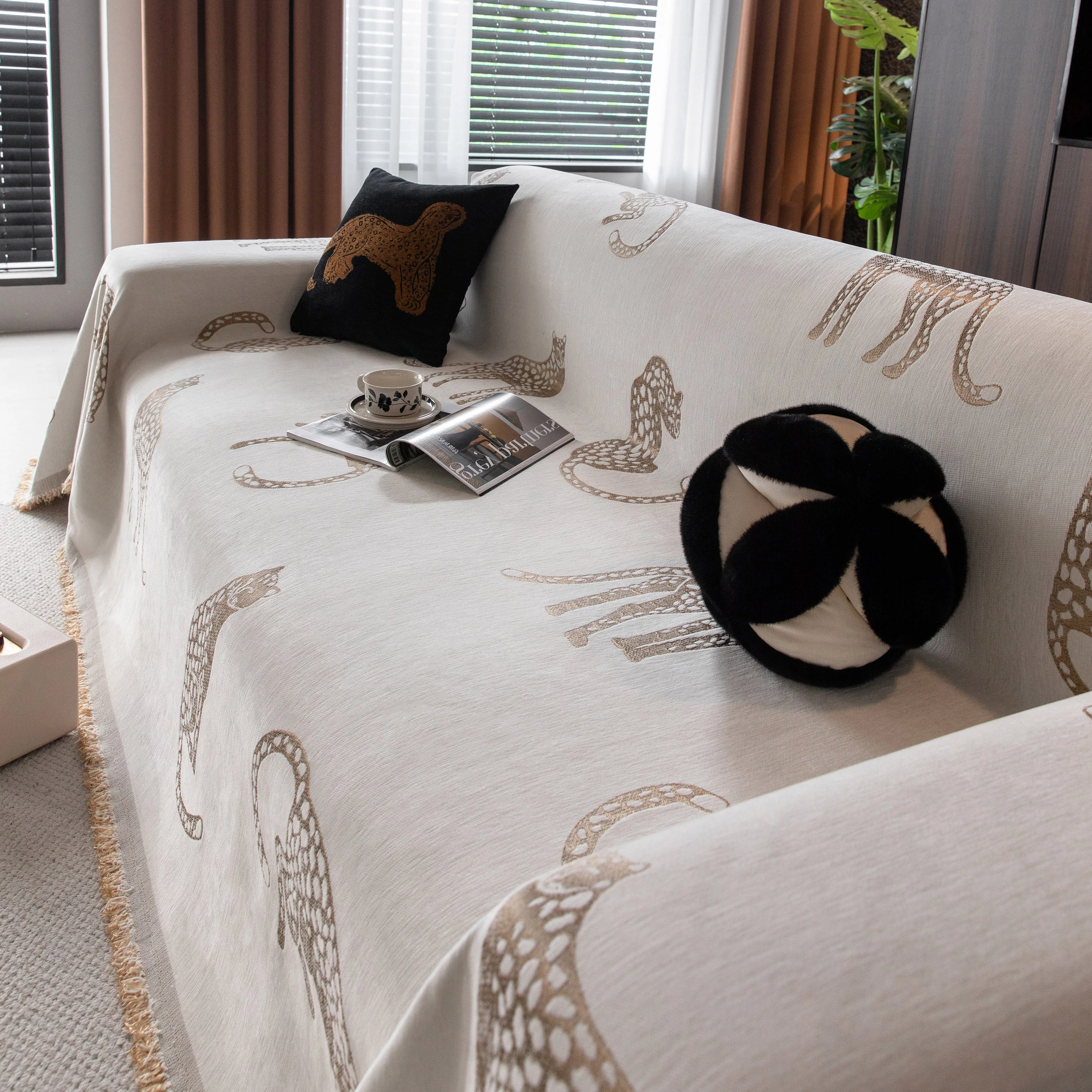 Leopard Sofa Cover Blanket Stylish Furniture Protector Throw for Couches & Loveseats - Image 120