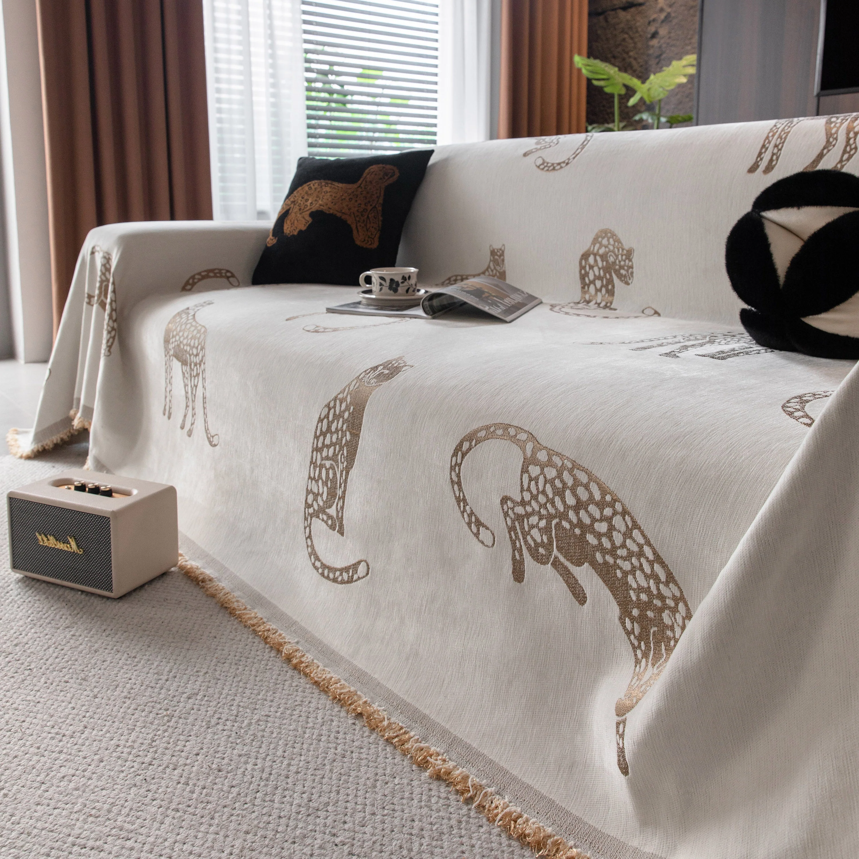 Leopard Sofa Cover Blanket Stylish Furniture Protector Throw for Couches & Loveseats - Image 121