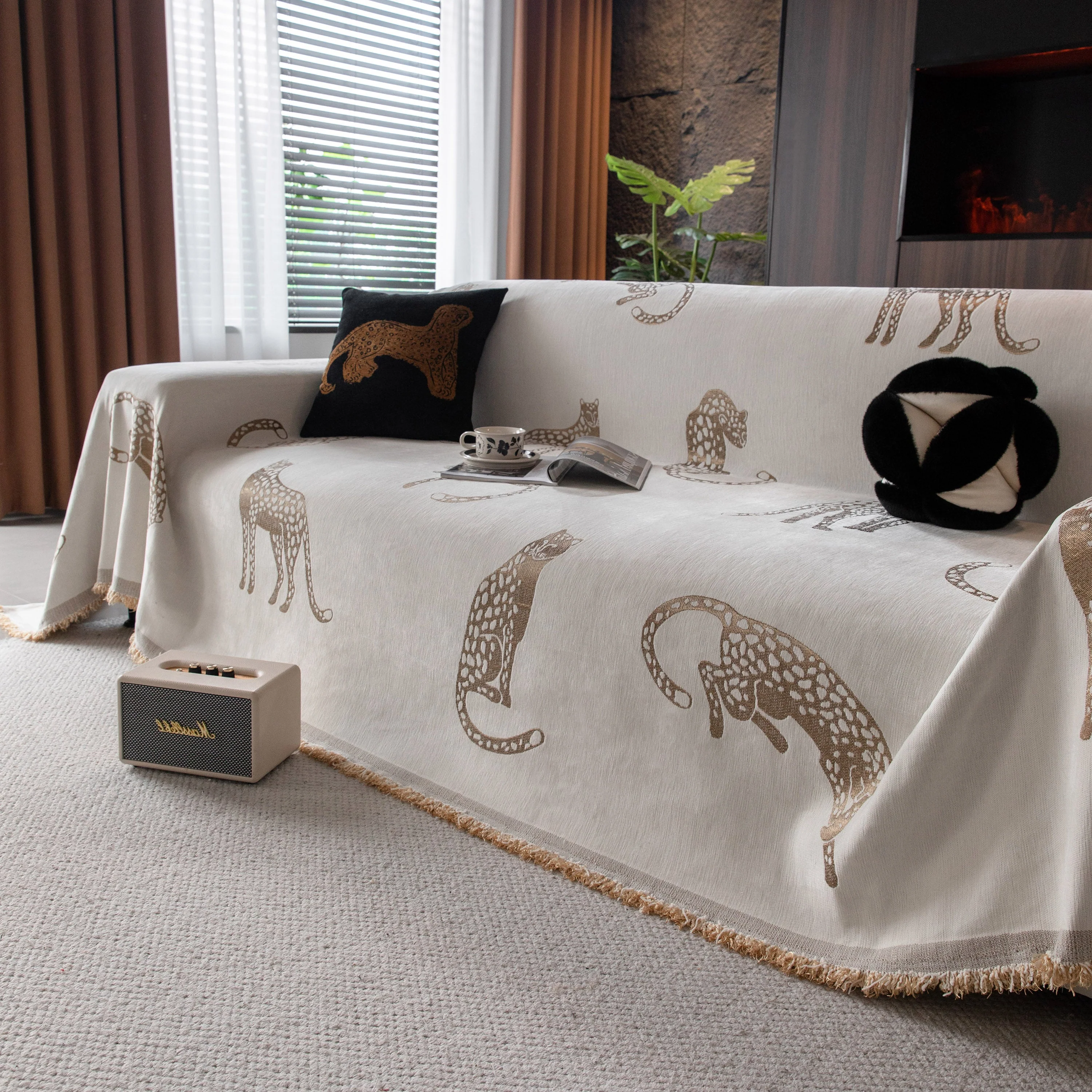 Leopard Sofa Cover Blanket Stylish Furniture Protector Throw for Couches & Loveseats - Image 124