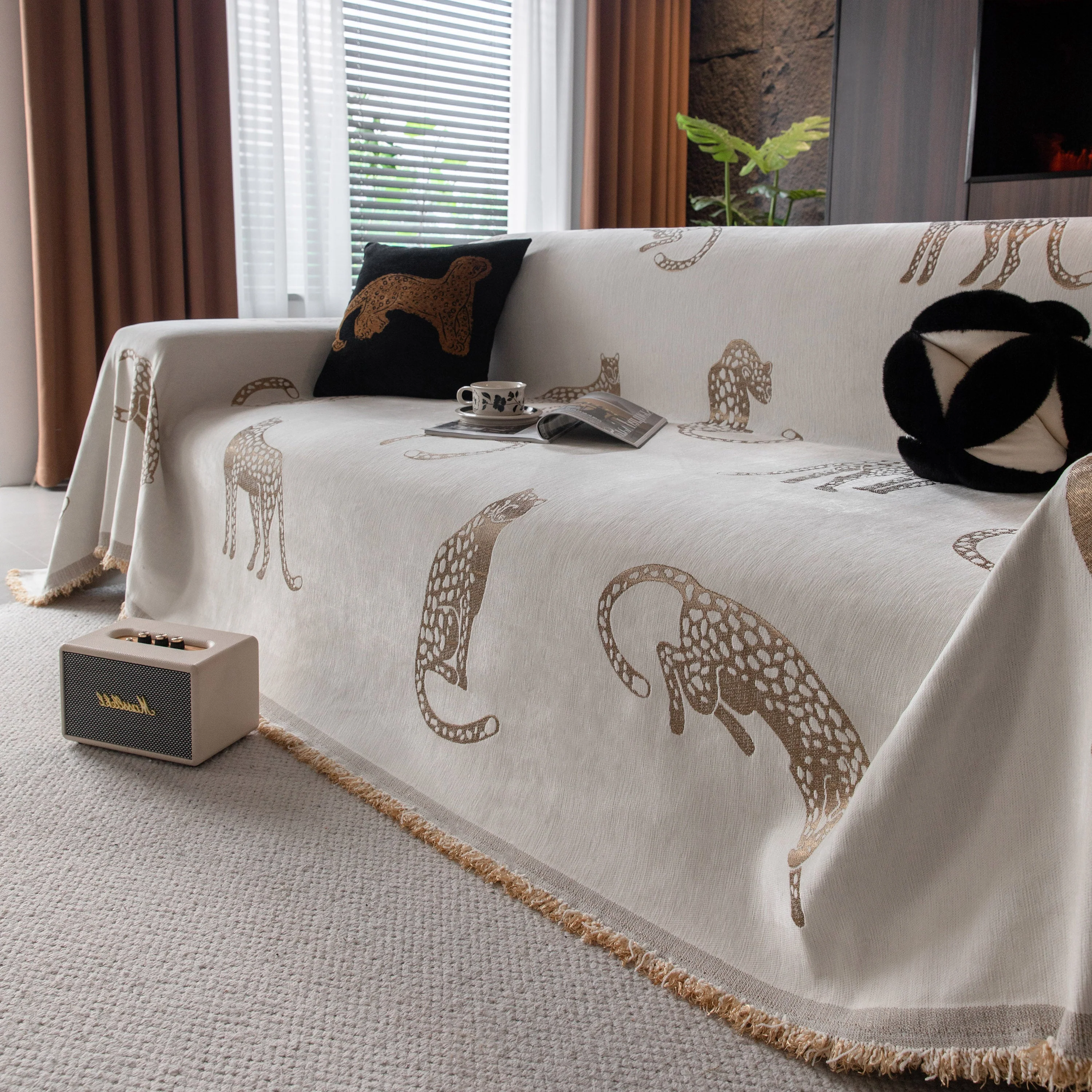 Leopard Sofa Cover Blanket Stylish Furniture Protector Throw for Couches & Loveseats - Image 126