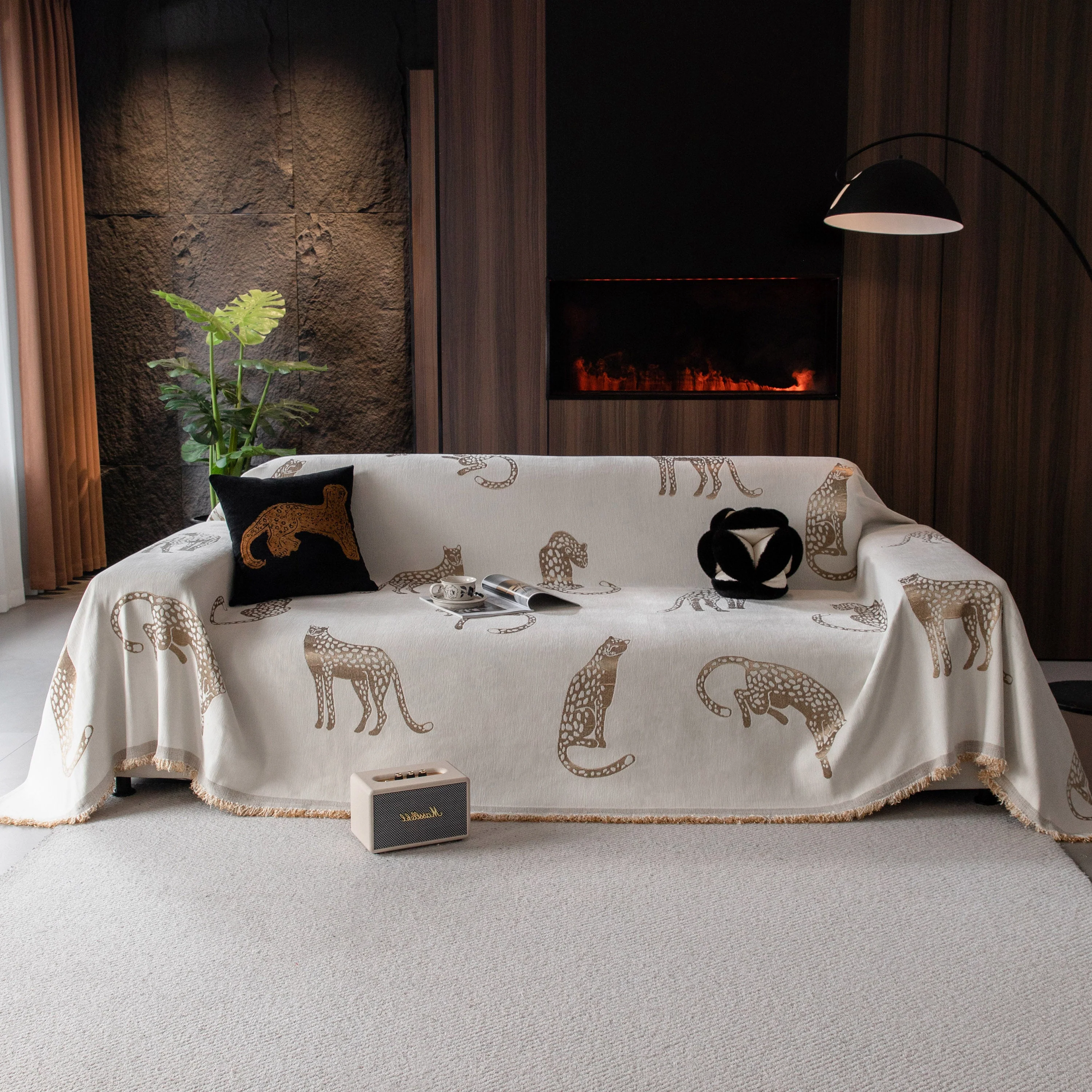 Leopard Sofa Cover Blanket Stylish Furniture Protector Throw for Couches & Loveseats - Image 129