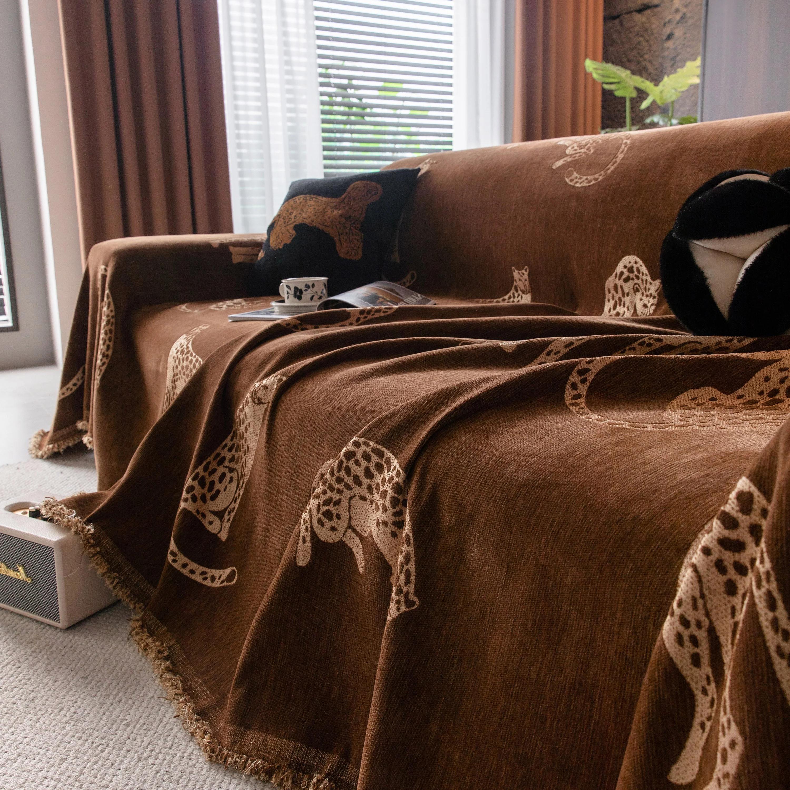 Leopard Sofa Cover Blanket Stylish Furniture Protector Throw for Couches & Loveseats - Image 13