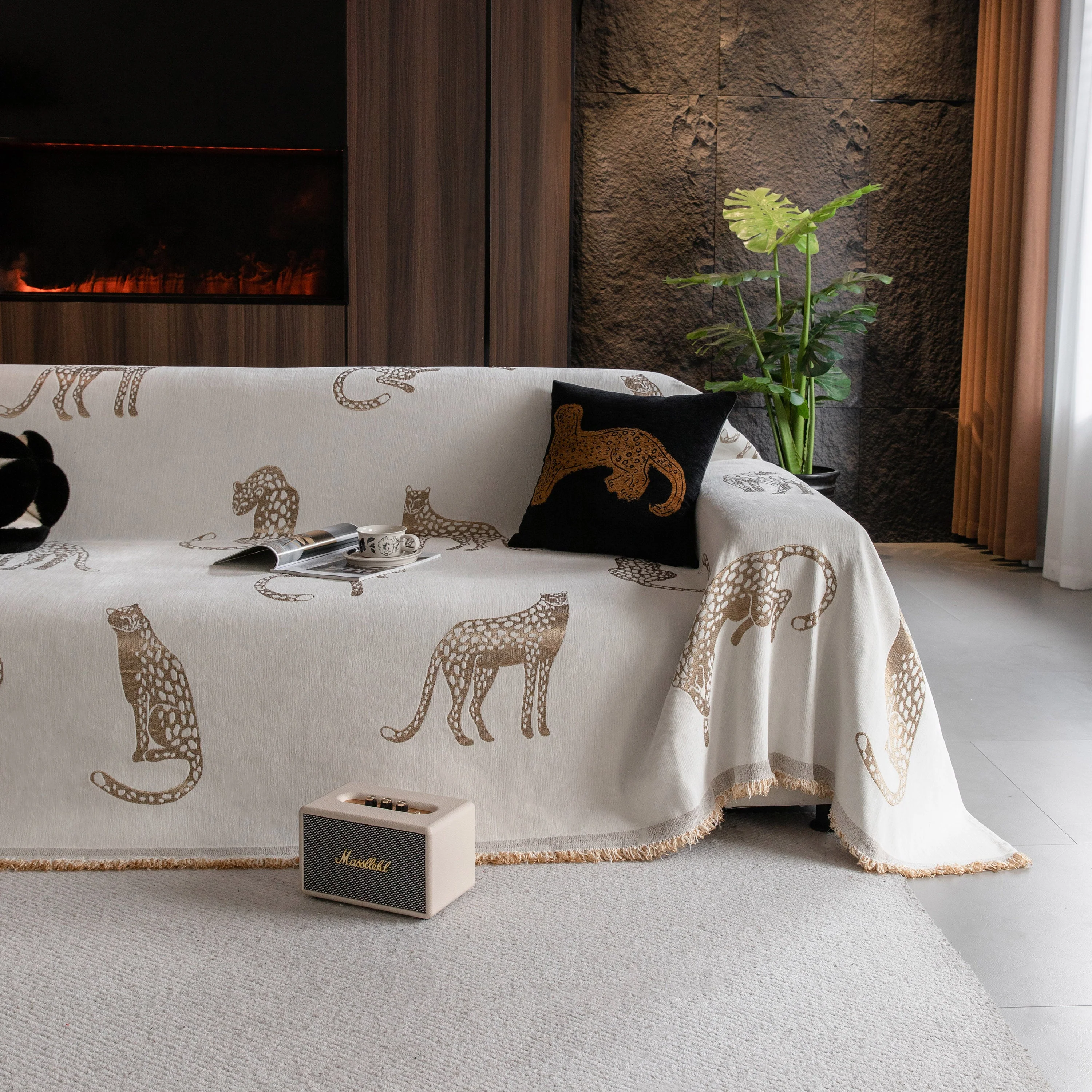 Leopard Sofa Cover Blanket Stylish Furniture Protector Throw for Couches & Loveseats - Image 130