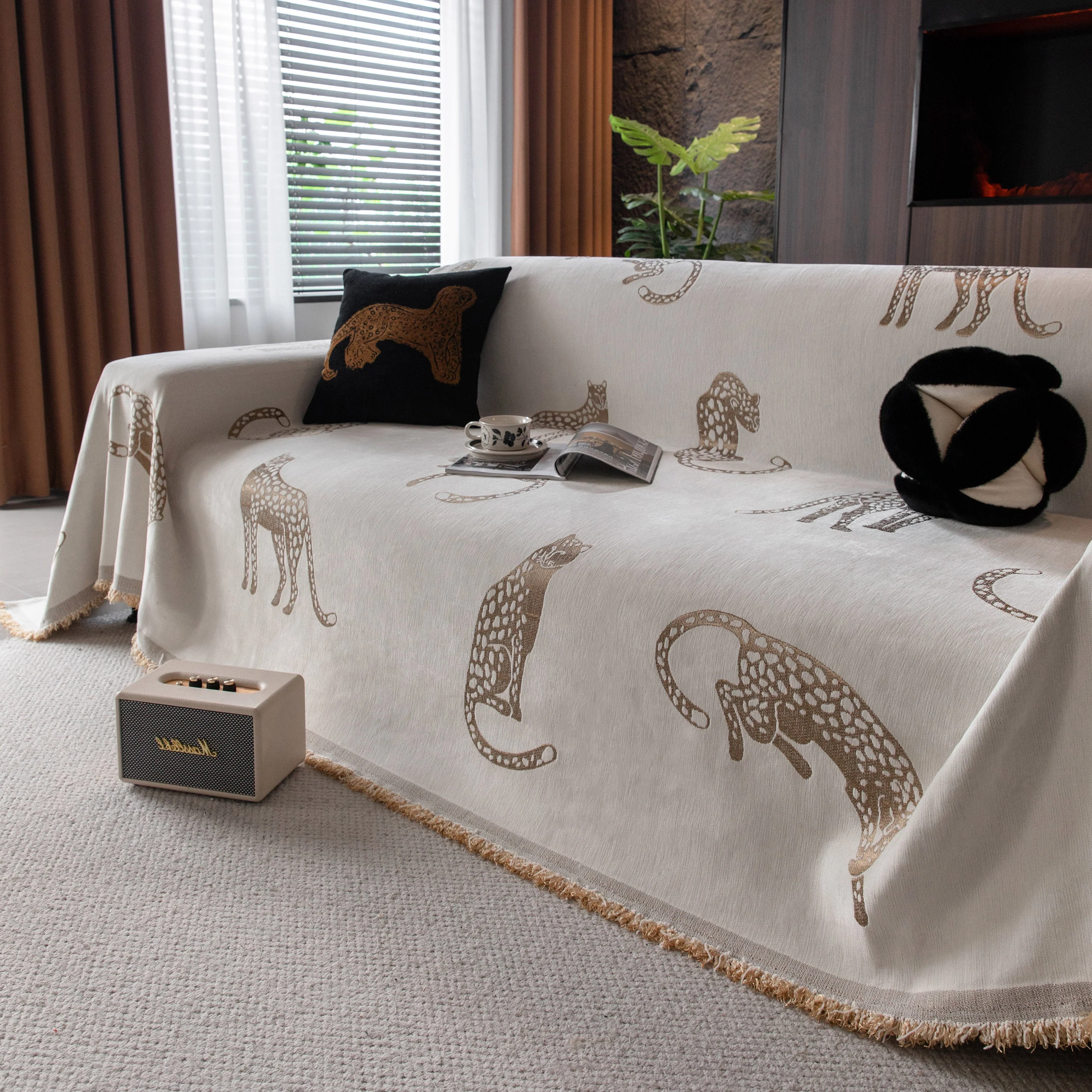 Leopard Sofa Cover Blanket Stylish Furniture Protector Throw for Couches & Loveseats - Image 131