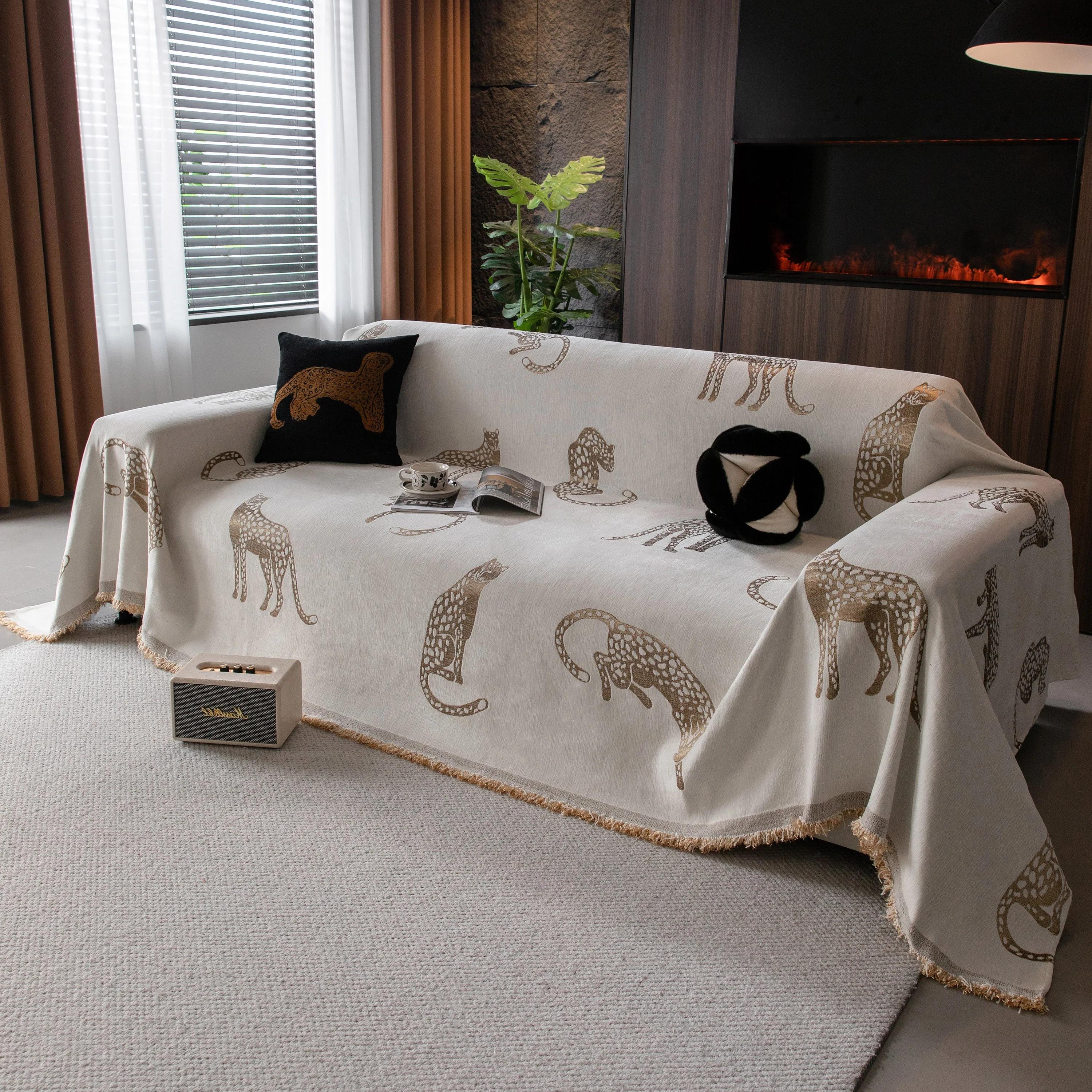 Leopard Sofa Cover Blanket Stylish Furniture Protector Throw for Couches & Loveseats - Image 132