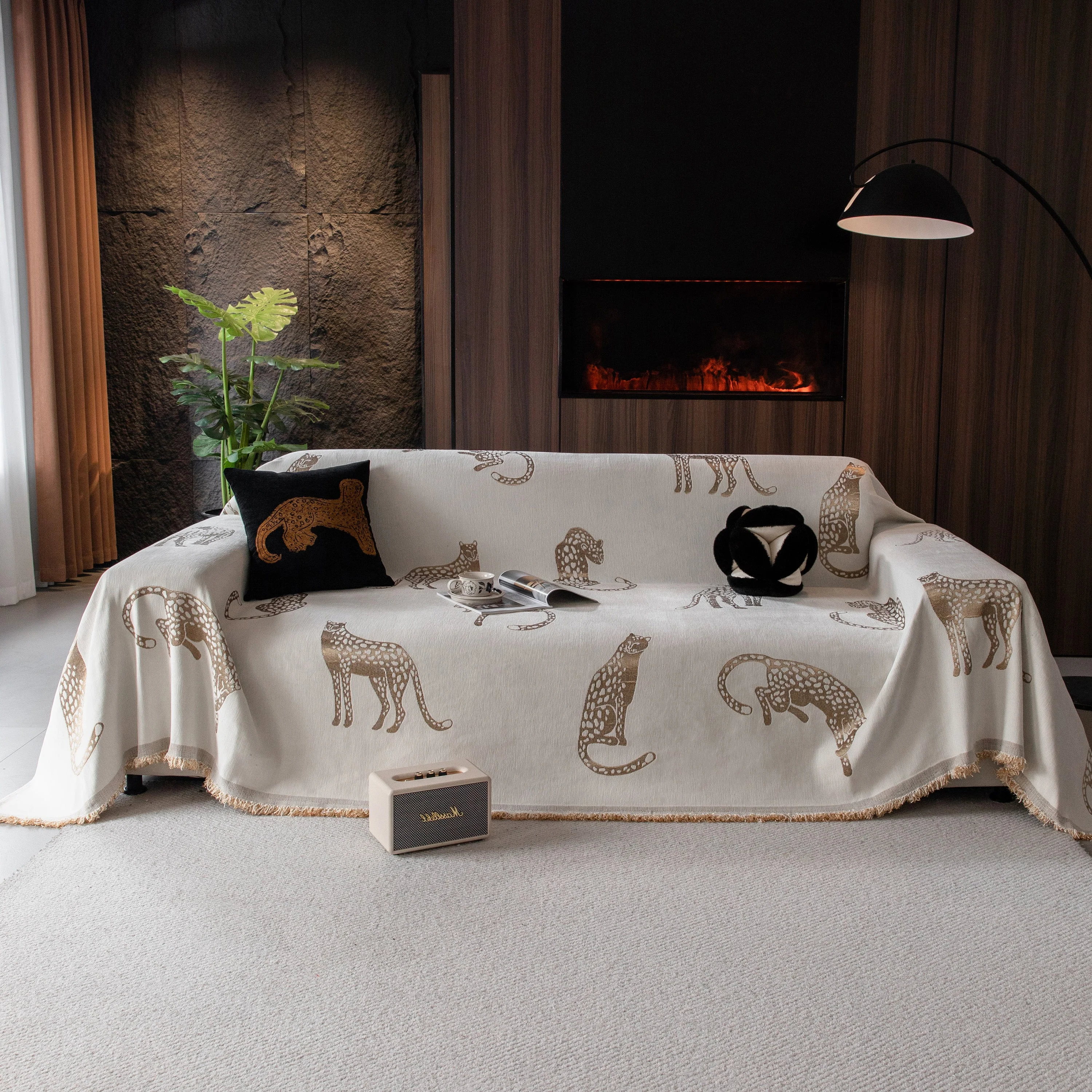 Leopard Sofa Cover Blanket Stylish Furniture Protector Throw for Couches & Loveseats - Image 134