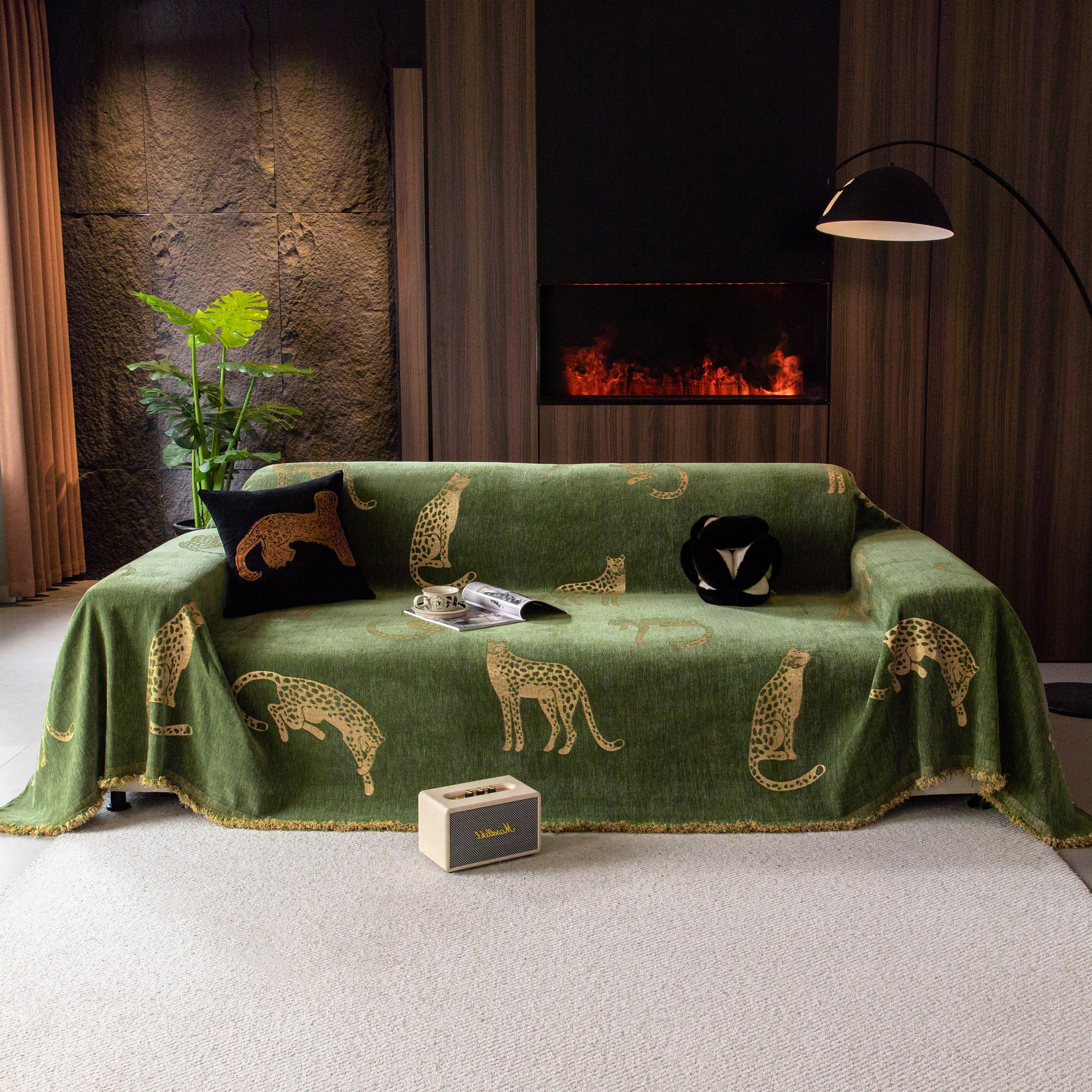 Leopard Sofa Cover Blanket Stylish Furniture Protector Throw for Couches & Loveseats - Image 135