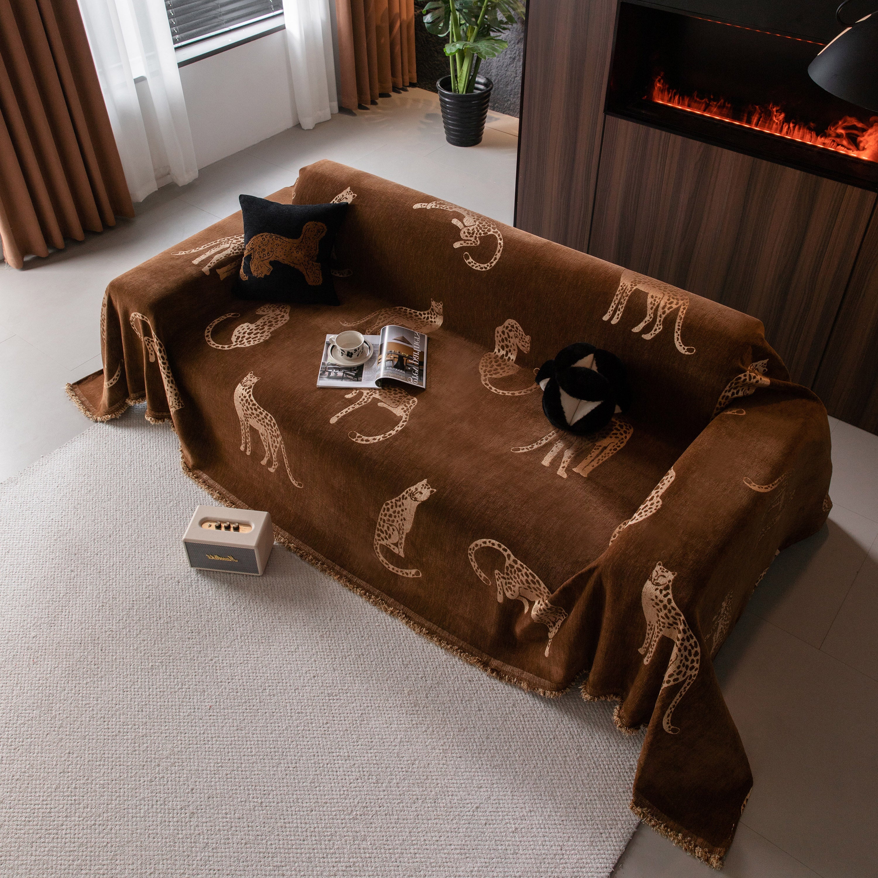Leopard Sofa Cover Blanket Stylish Furniture Protector Throw for Couches & Loveseats - Image 14