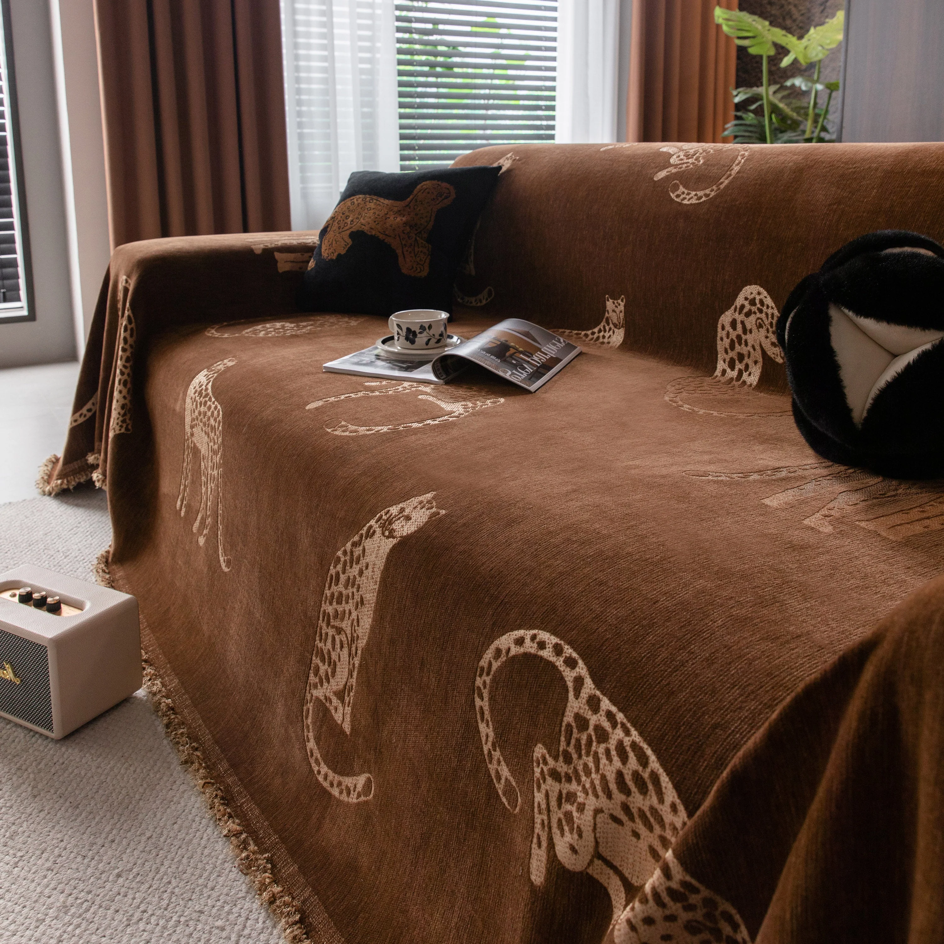 Leopard Sofa Cover Blanket Stylish Furniture Protector Throw for Couches & Loveseats - Image 16