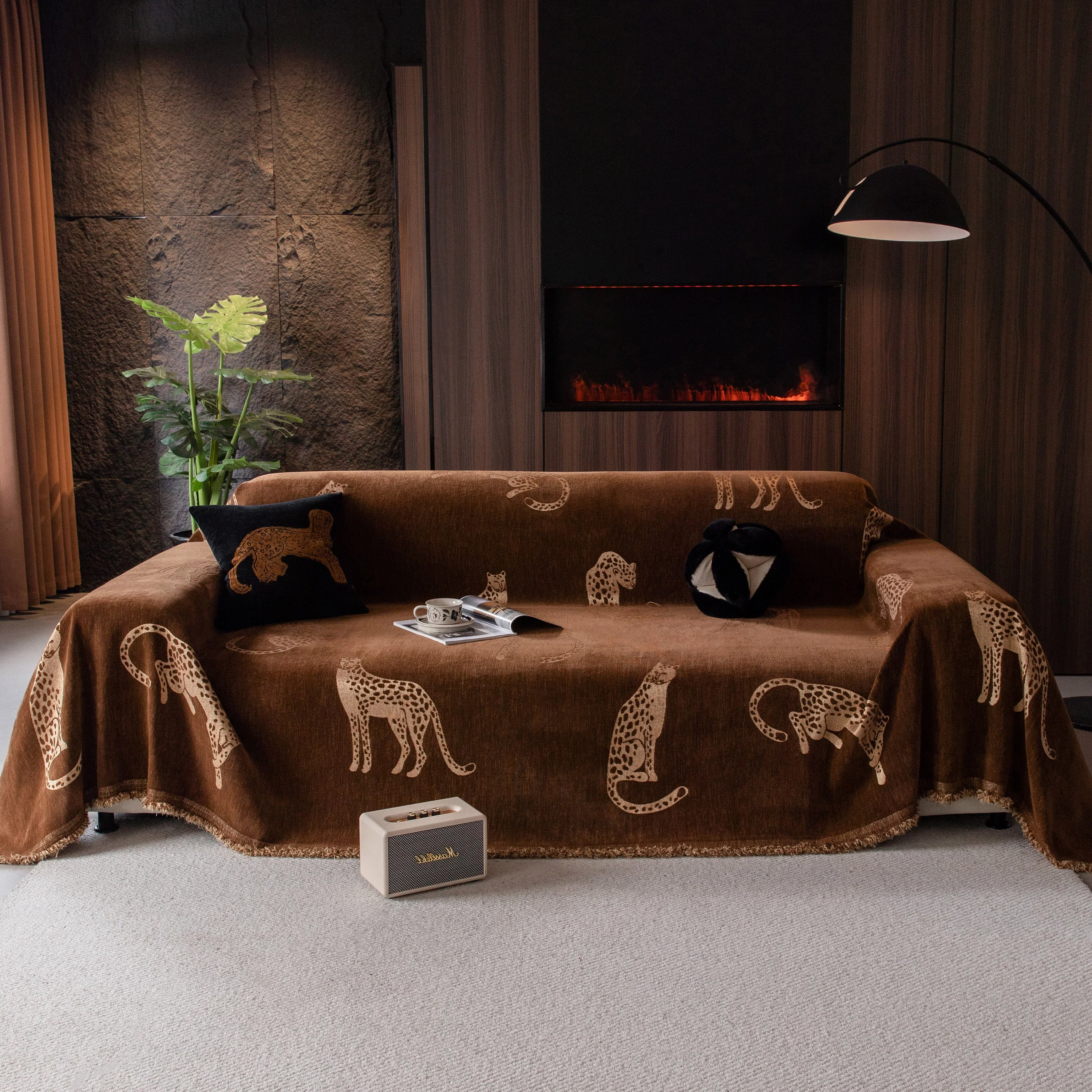 Leopard Sofa Cover Blanket Stylish Furniture Protector Throw for Couches & Loveseats - Image 2