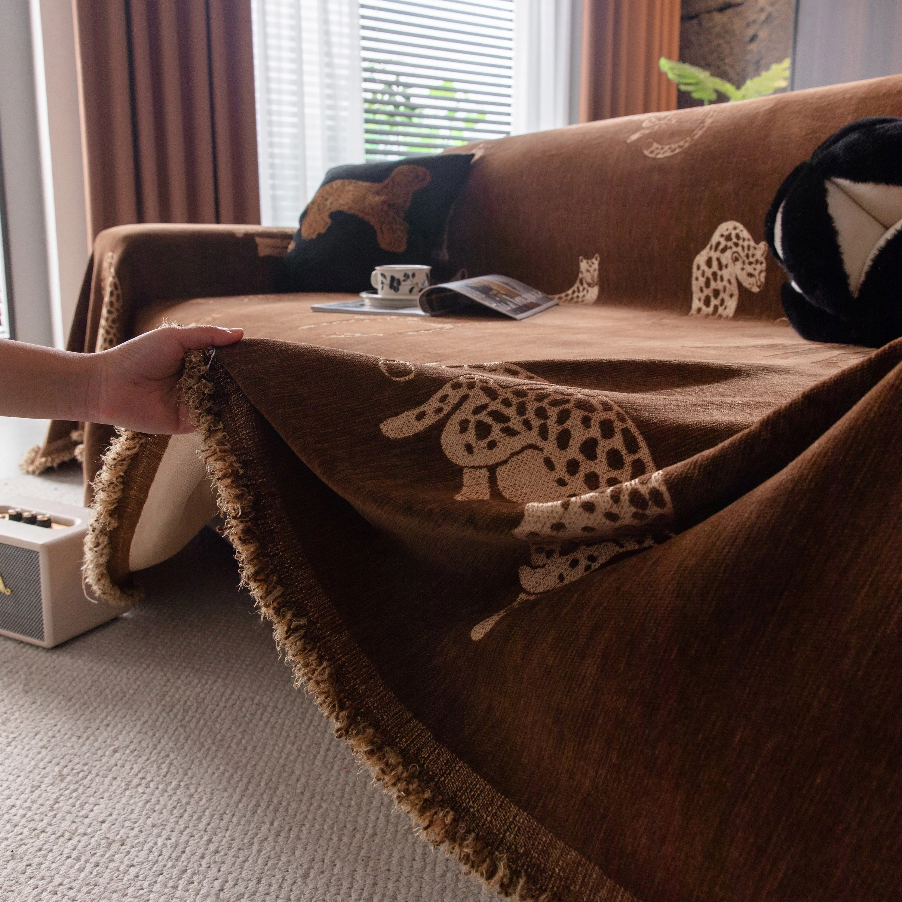 Leopard Sofa Cover Blanket Stylish Furniture Protector Throw for Couches & Loveseats - Image 20